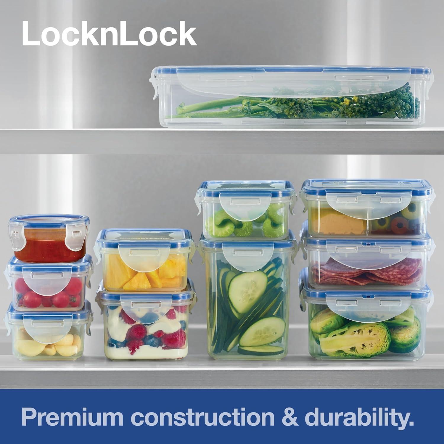 image:imageLOCK amp LOCK Easy Essentials Food Storage lidsAirtight containers BPA Free 14 Piece Tall Rectangle Clear10 Piece II