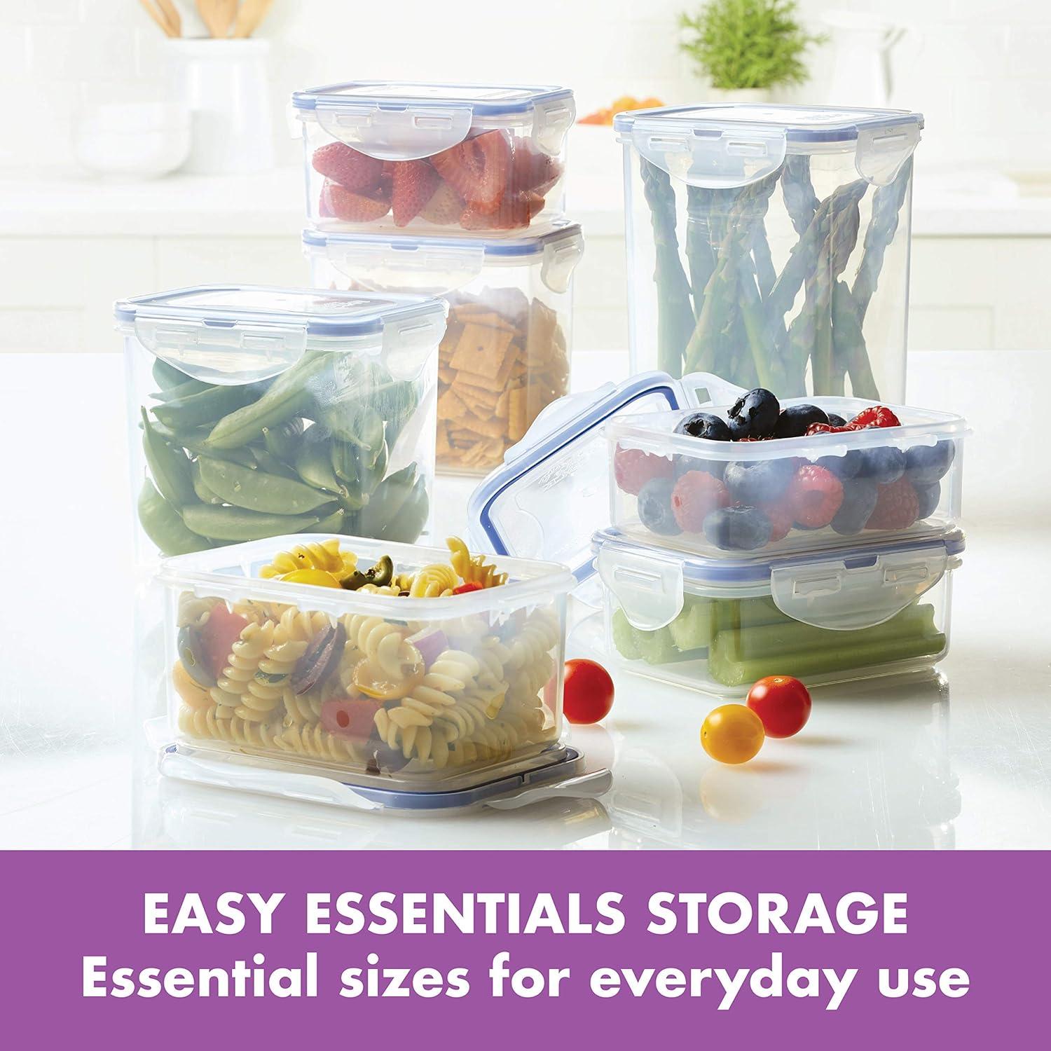 image:imageLOCK amp LOCK Easy Essentials Food Storage lidsAirtight containers BPA Free 14 Piece Tall Rectangle Clear14 Piece