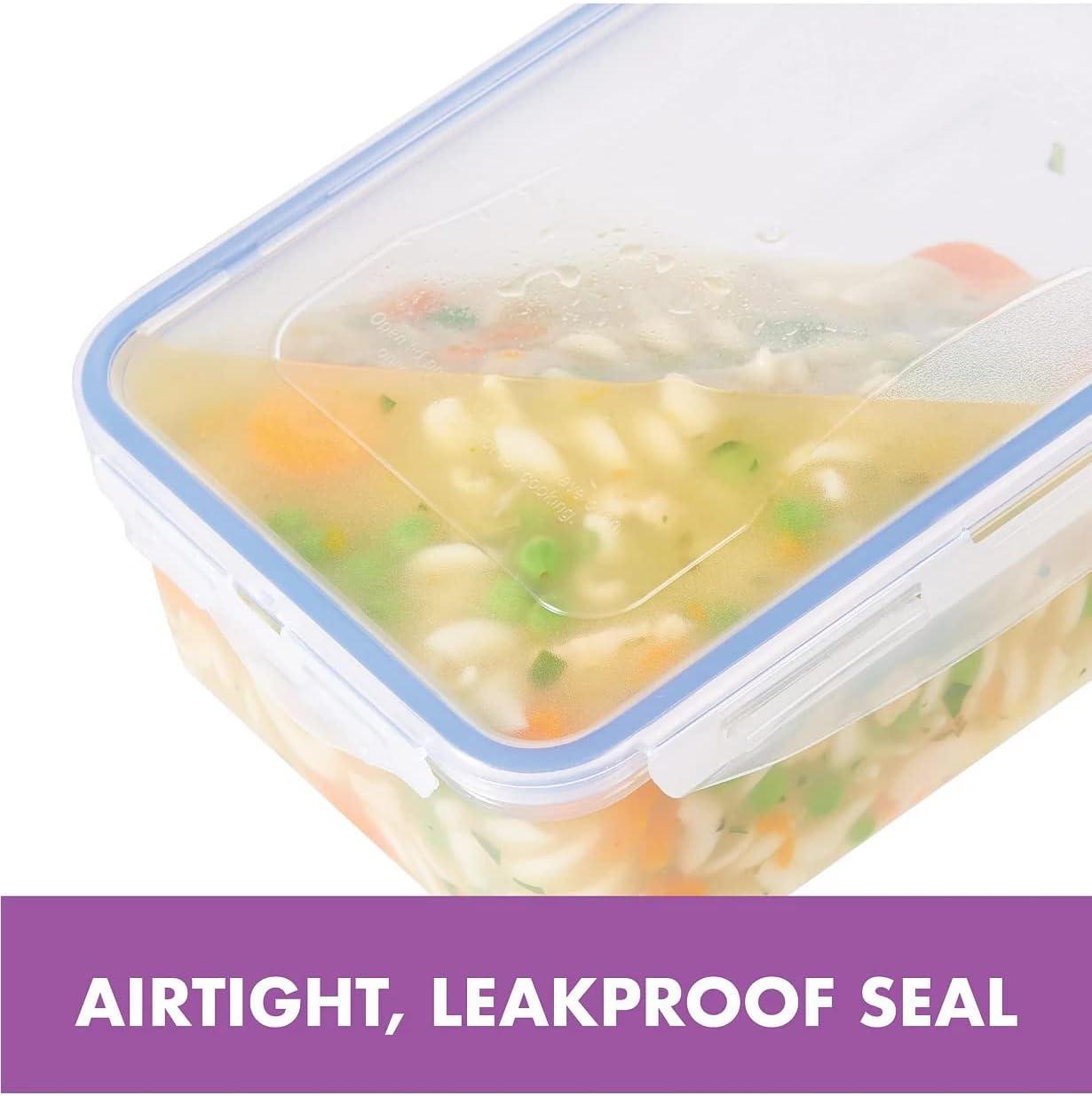 image:imageLOCK amp LOCK Easy Essentials Food Storage lidsAirtight containers BPA Free 14 Piece Tall Rectangle Clear24 Piece