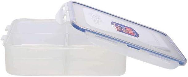 image:imageLOCK amp LOCK Easy Essentials Food Storage lidsAirtight containers BPA Free Round 5 oz for Sauces amp dips ClearRectangle 54 oz Great for Snacks 4 section
