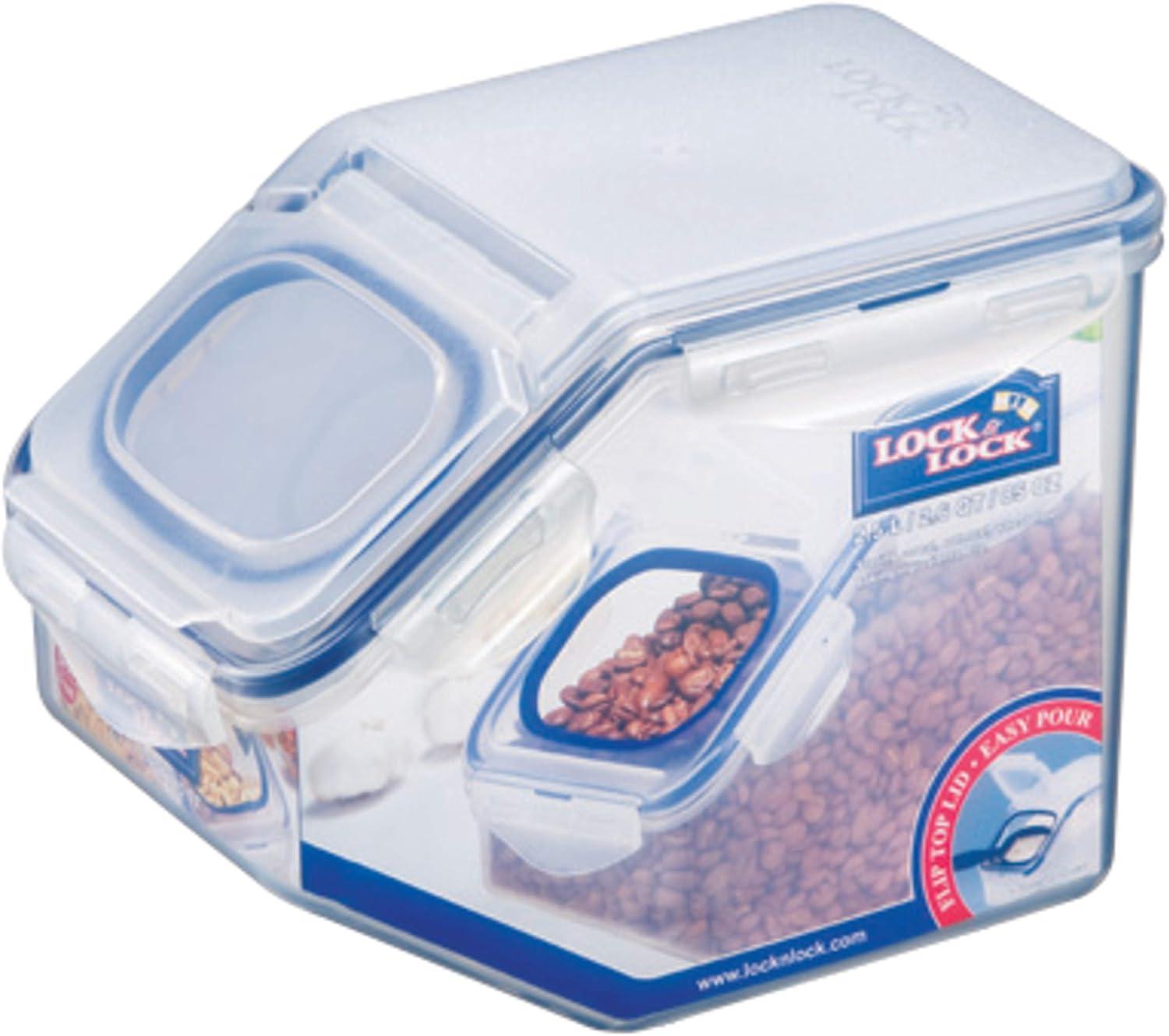 image:imageLOCK amp LOCK Easy Essentials Food lids fliptop Pantry StorageAirtight containers BPA Free top165 Cupfor Cereal Clear106 Cup Pack of 2