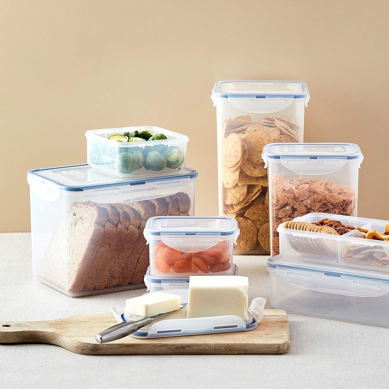 image:imageLOCK amp LOCK Easy Essentials Food lids fliptop Pantry StorageAirtight containers BPA Free top165 Cupfor Cereal Clear106 Cup Pack of 2