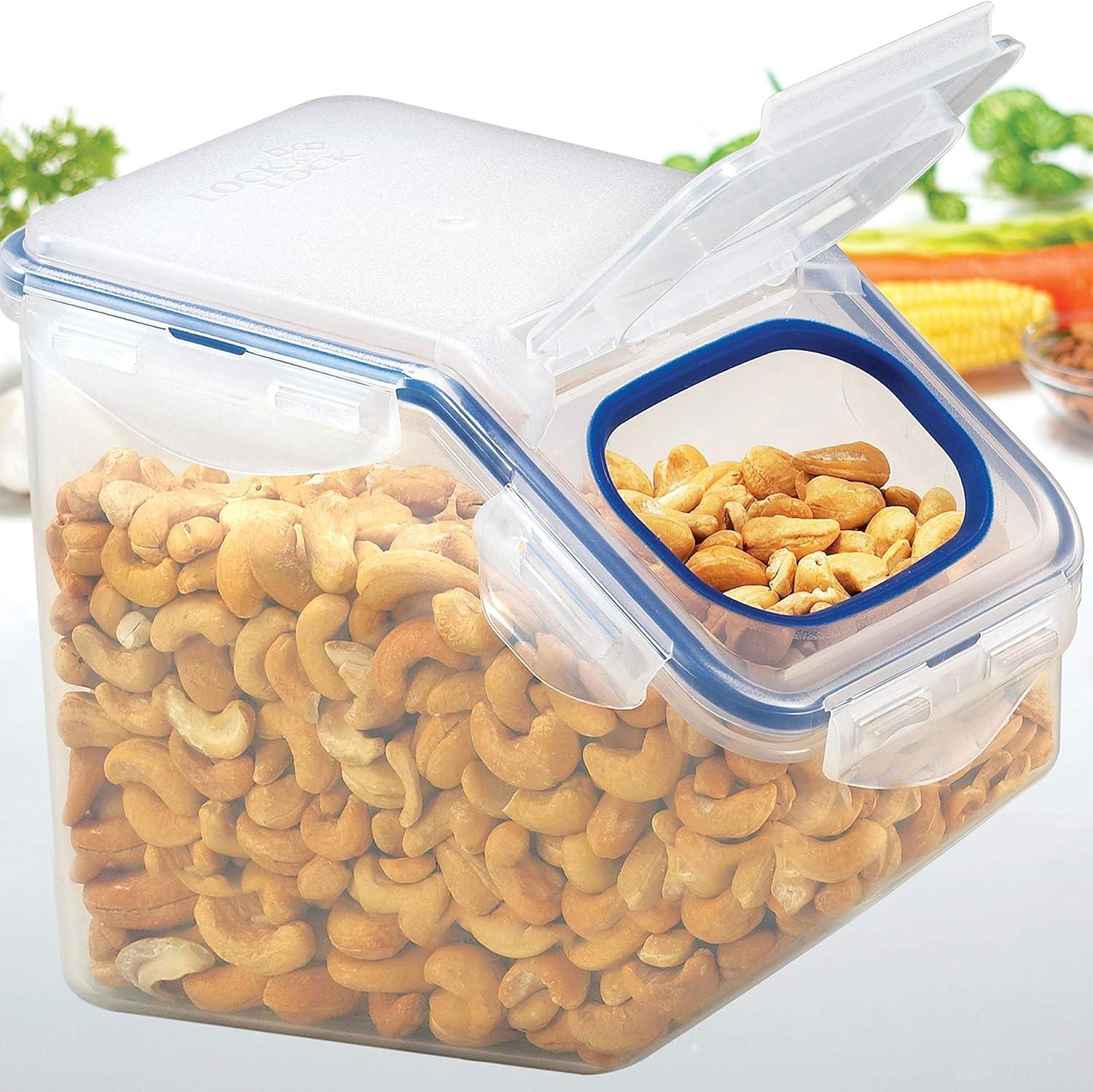 image:imageLOCK amp LOCK Easy Essentials Food lids fliptop Pantry StorageAirtight containers BPA Free top165 Cupfor Cereal Clear106 Cup Pack of 2