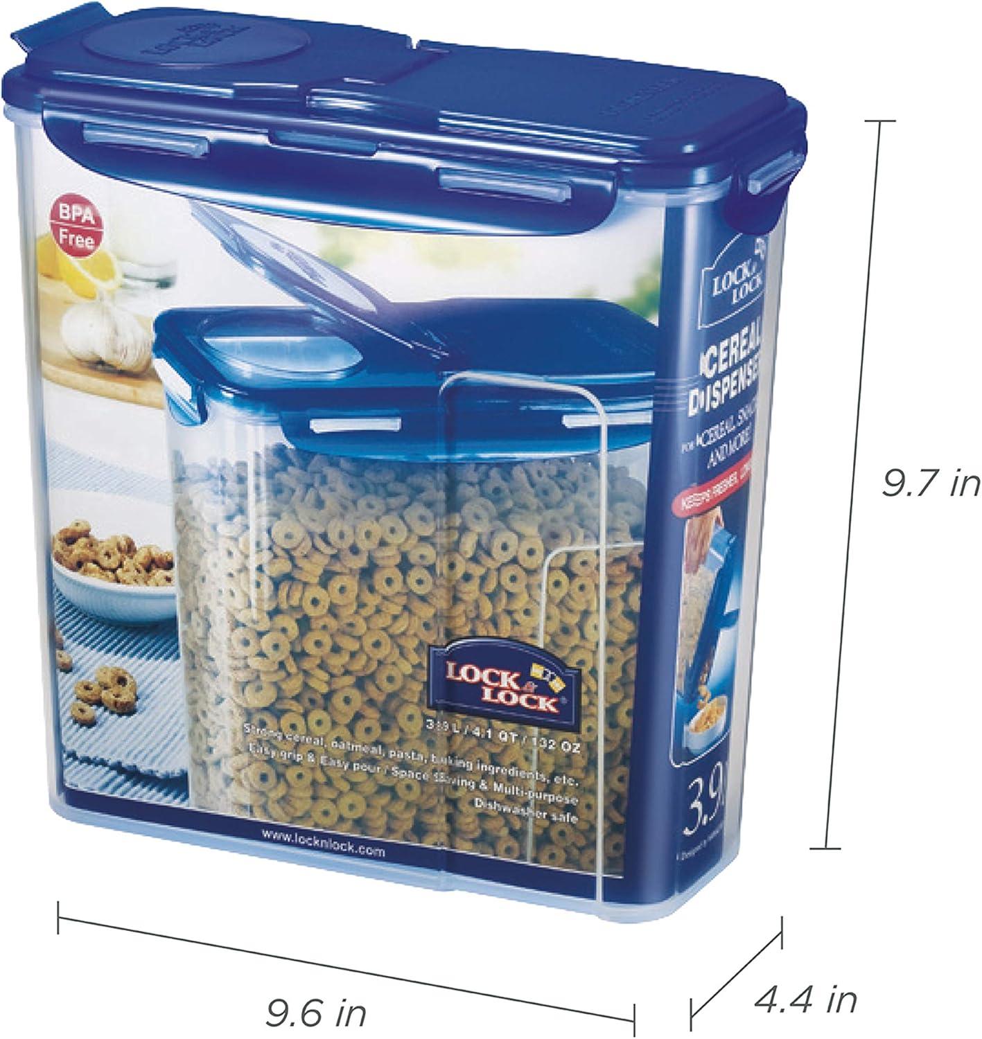 image:imageLOCK amp LOCK Easy Essentials Food lids fliptop Pantry StorageAirtight containers BPA Free top165 Cupfor Cereal Clear165 Cup Pack of 2