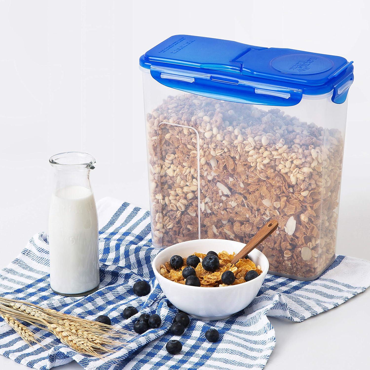 image:imageLOCK amp LOCK Easy Essentials Food lids fliptop Pantry StorageAirtight containers BPA Free top165 Cupfor Cereal Clear165 Cup Pack of 2