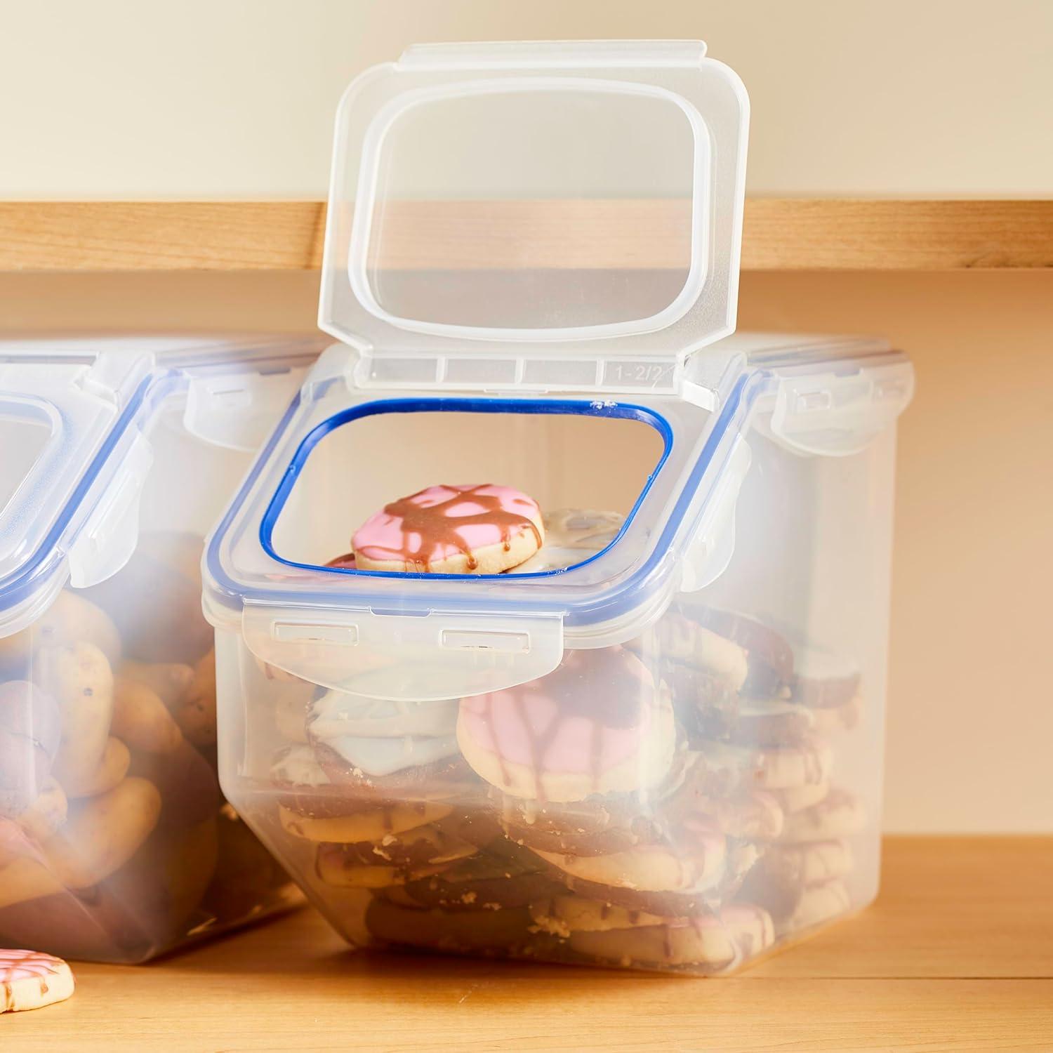 image:imageLOCK amp LOCK Easy Essentials Food lids fliptop Pantry StorageAirtight containers BPA Free top165 Cupfor Cereal ClearLarge