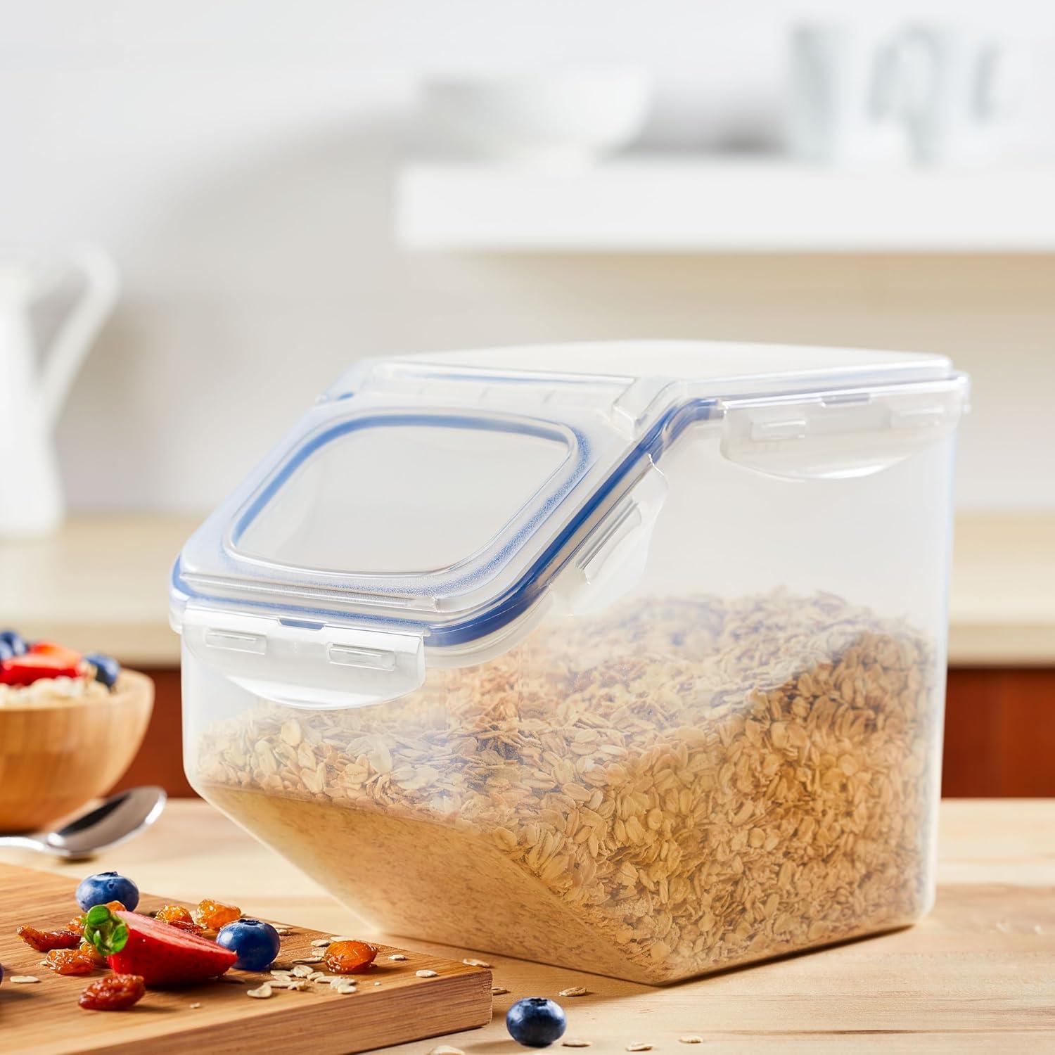 image:imageLOCK amp LOCK Easy Essentials Food lids fliptop Pantry StorageAirtight containers BPA Free top165 Cupfor Cereal ClearLarge