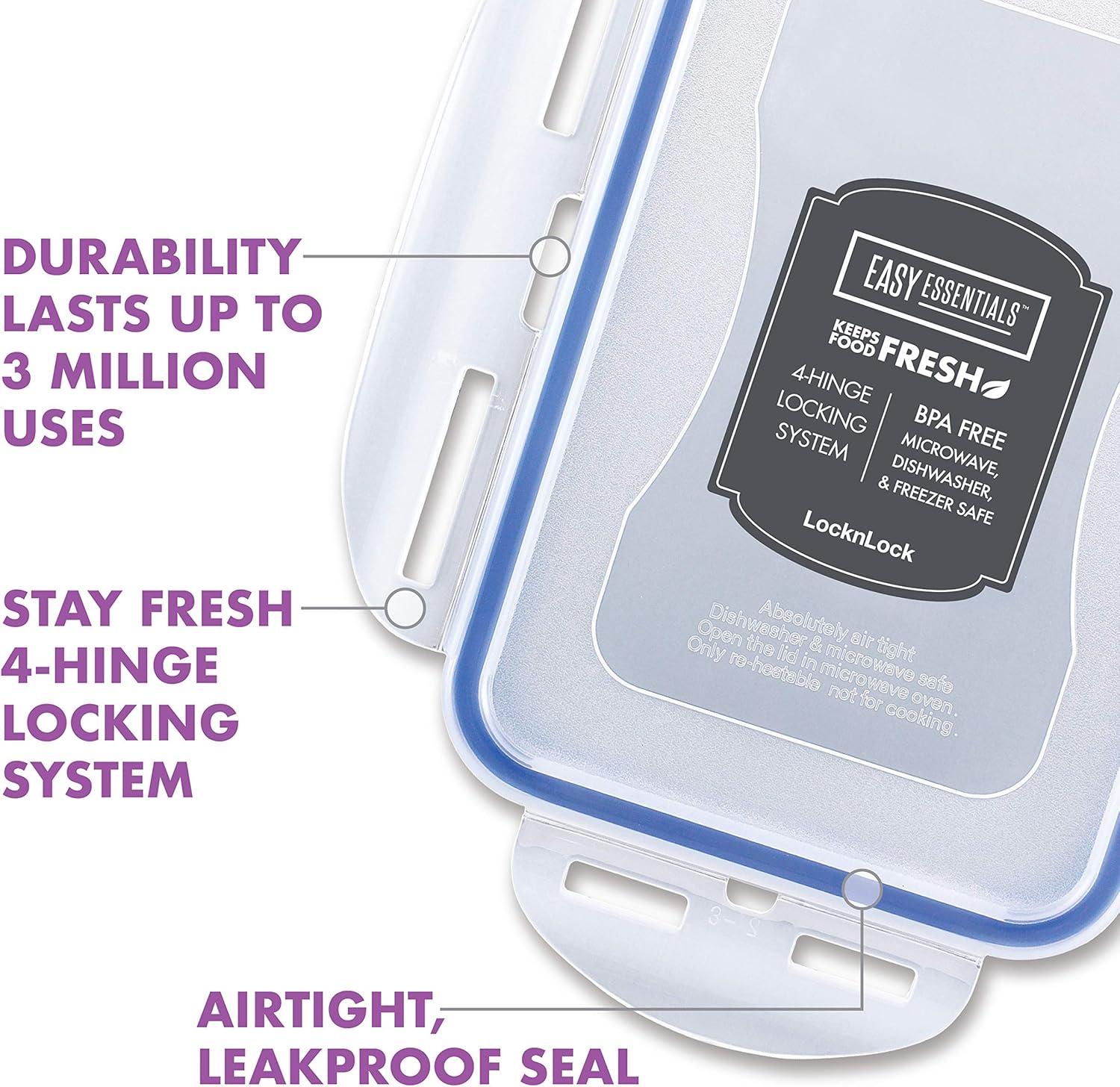 image:imageLock amp Lock Assorted Food Storage Container Set 6Piece6 Piece Rectangle Set Pack of 4
