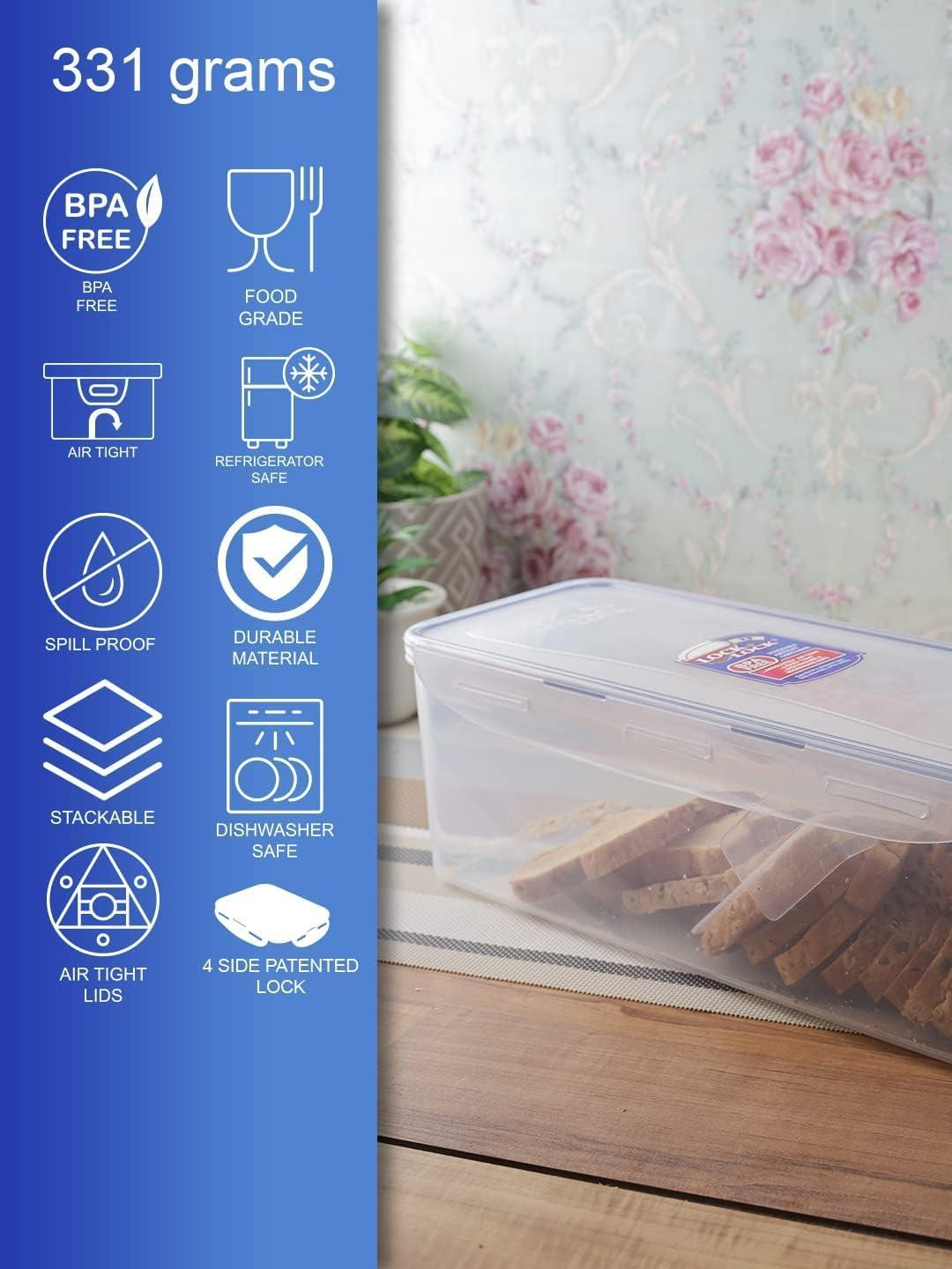 image:imageLocknLock Easy Essentials Food Storage lidsAirtight containers BPA Free Bread Box211 Cup Clear211 Cup Pack of 1