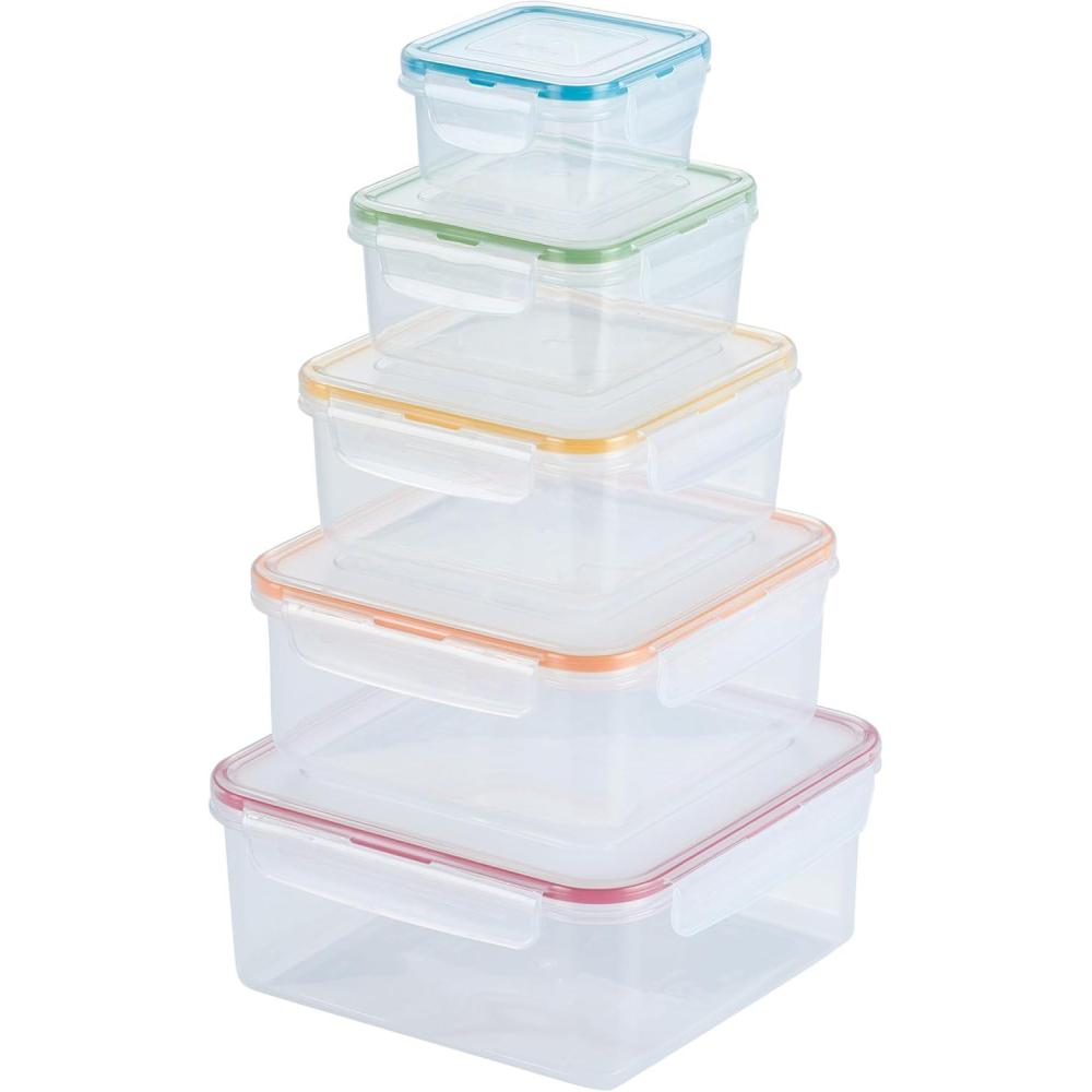 image:imageLOCK amp LOCK Easy Essentials Food Storage lidsAirtight containers BPA Free 14 Piece Tall Rectangle Clear10 Piece II