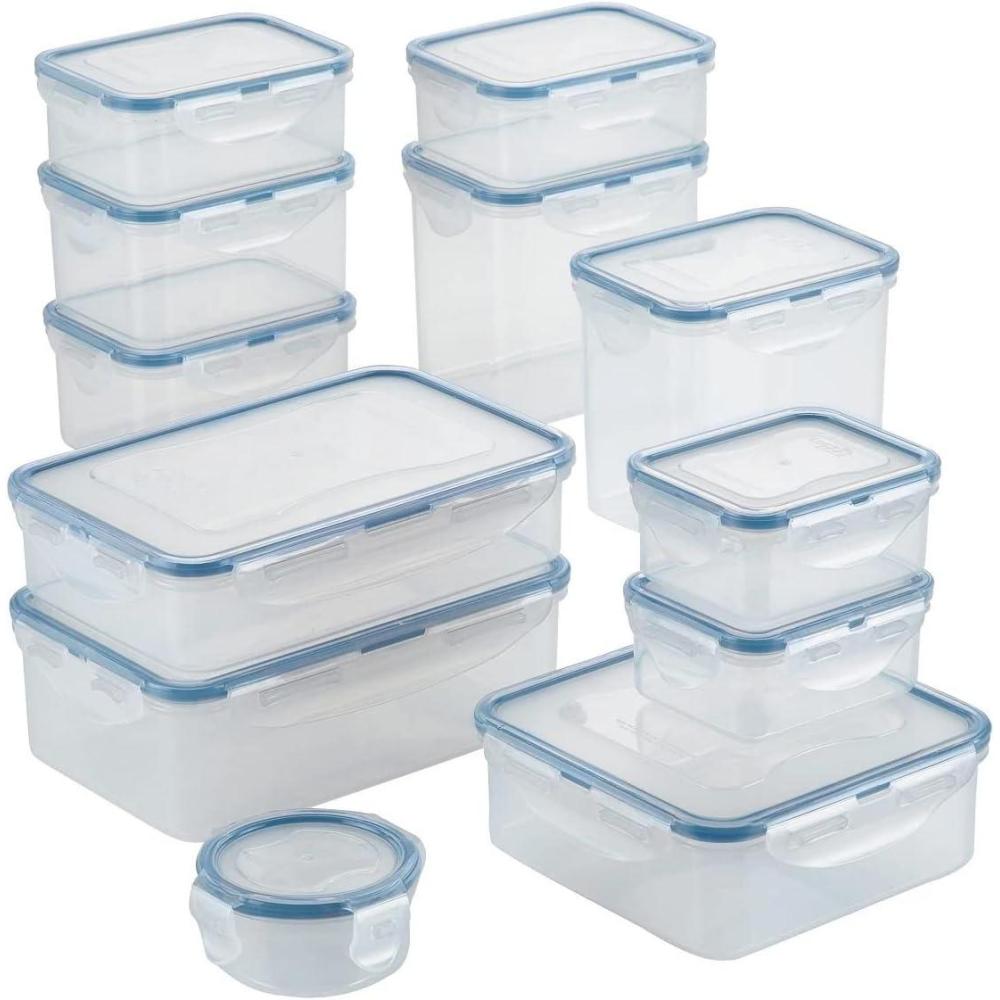 image:imageLOCK amp LOCK Easy Essentials Food Storage lidsAirtight containers BPA Free 14 Piece Tall Rectangle Clear24 Piece