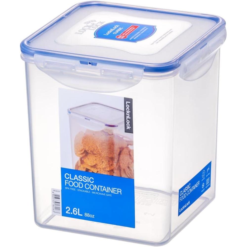 image:imageLOCK amp LOCK Easy Essentials Food Storage lidsAirtight containers BPA Free Square20 ozfor Coffee ClearSquare 88 Ounce