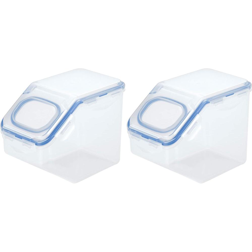 image:imageLOCK amp LOCK Easy Essentials Food lids fliptop  Pantry StorageAirtight containers BPA Free top165 Cupfor Cereal Clear106 Cup Pack of 2