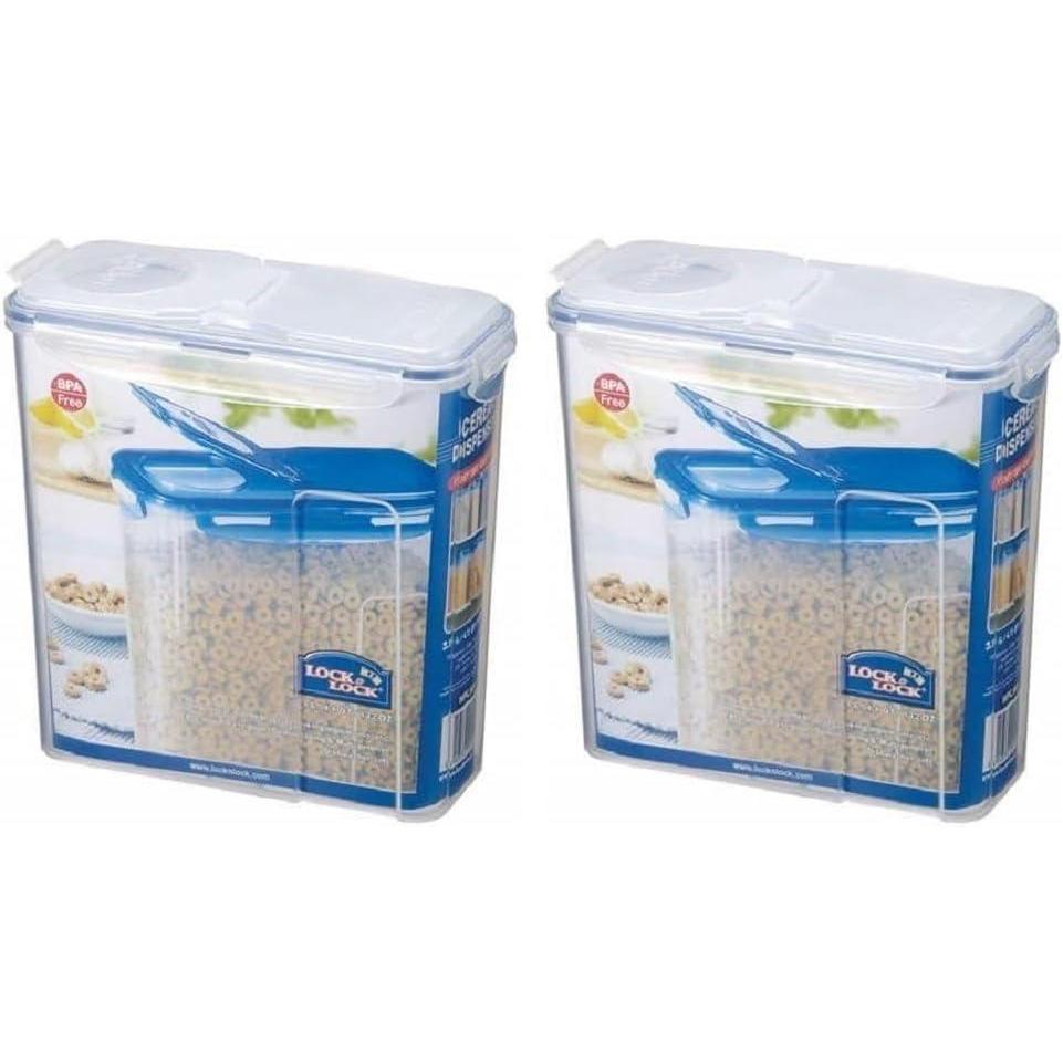 image:imageLOCK amp LOCK Easy Essentials Food lids fliptop  Pantry StorageAirtight containers BPA Free top165 Cupfor Cereal Clear165 Cup Pack of 2