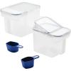 image:imageLOCK amp LOCK Easy Essentials Food lids fliptop  Pantry StorageAirtight containers BPA Free top165 Cupfor Cereal Clear4 Piece Set