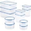 image:imageLock amp Lock Easy Essential Storage SetFood Containers Airtight BinsBPAFreeDishwasher Safe 38 Piece Clear22 Piece Assortment