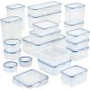 image:imageLock amp Lock Easy Essential Storage SetFood Containers Airtight BinsBPAFreeDishwasher Safe 38 Piece Clear38 Piece Assortment