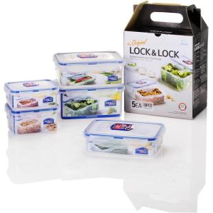 LOCK & LOCK Easy Essentials Food Storage lids/Airtight containers, BPA Free, 14 Piece – Tall Rectangle, Clear(10 Piece)