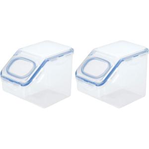 LOCK & LOCK Easy Essentials Food lids (flip-top) / Pantry Storage/Airtight containers, BPA Free, top-16.5 Cup-for Cereal, Clear(10.6 Cup (Pack of 2))