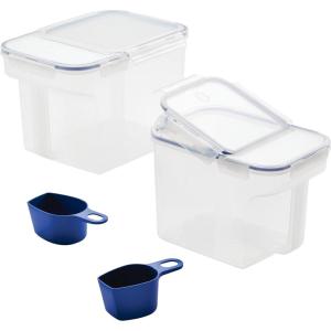 LOCK & LOCK Easy Essentials Food lids (flip-top) / Pantry Storage/Airtight containers, BPA Free, top-16.5 Cup-for Cereal, Clear(4 Piece Set)