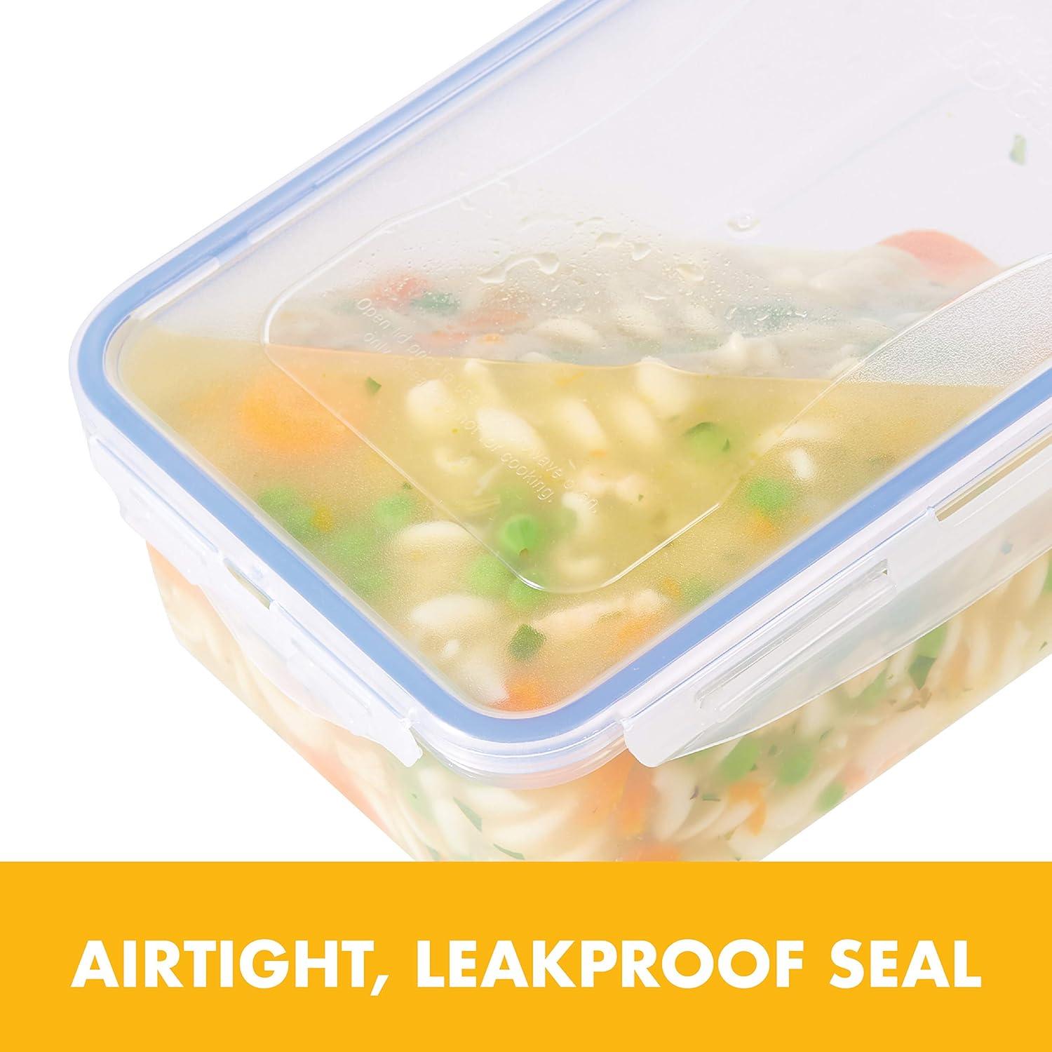 image:imageLOCK amp LOCK Easy Essentials Food Storage Bin Set for Pasta Flour SugarAirtight Container LidsBPAFreeDishwasher Safe 8 Piece Clear4 Piece Set