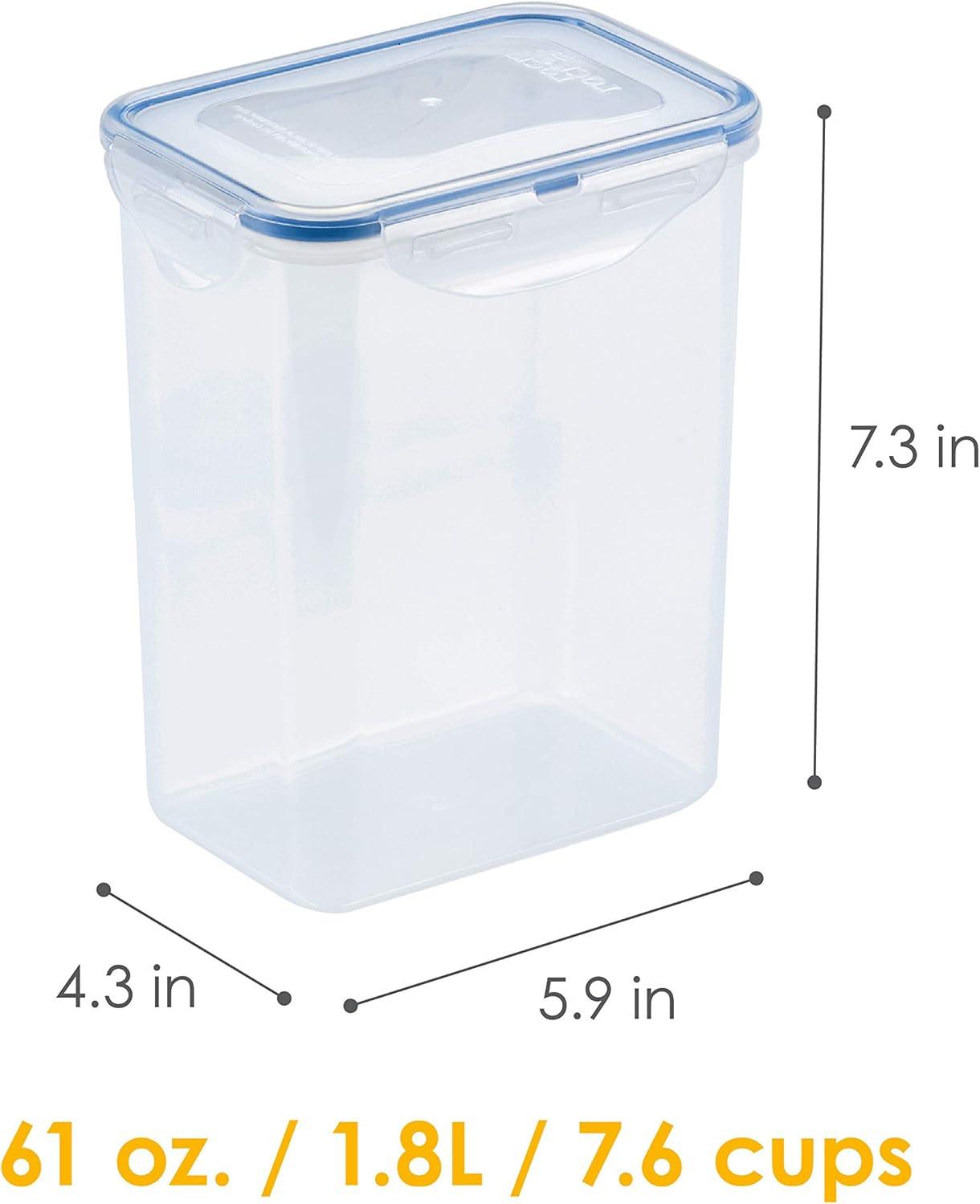 image:imageLOCK amp LOCK Easy Essentials Food Storage Bin Set for Pasta Flour SugarAirtight Container LidsBPAFreeDishwasher Safe 8 Piece Clear4 Piece Set