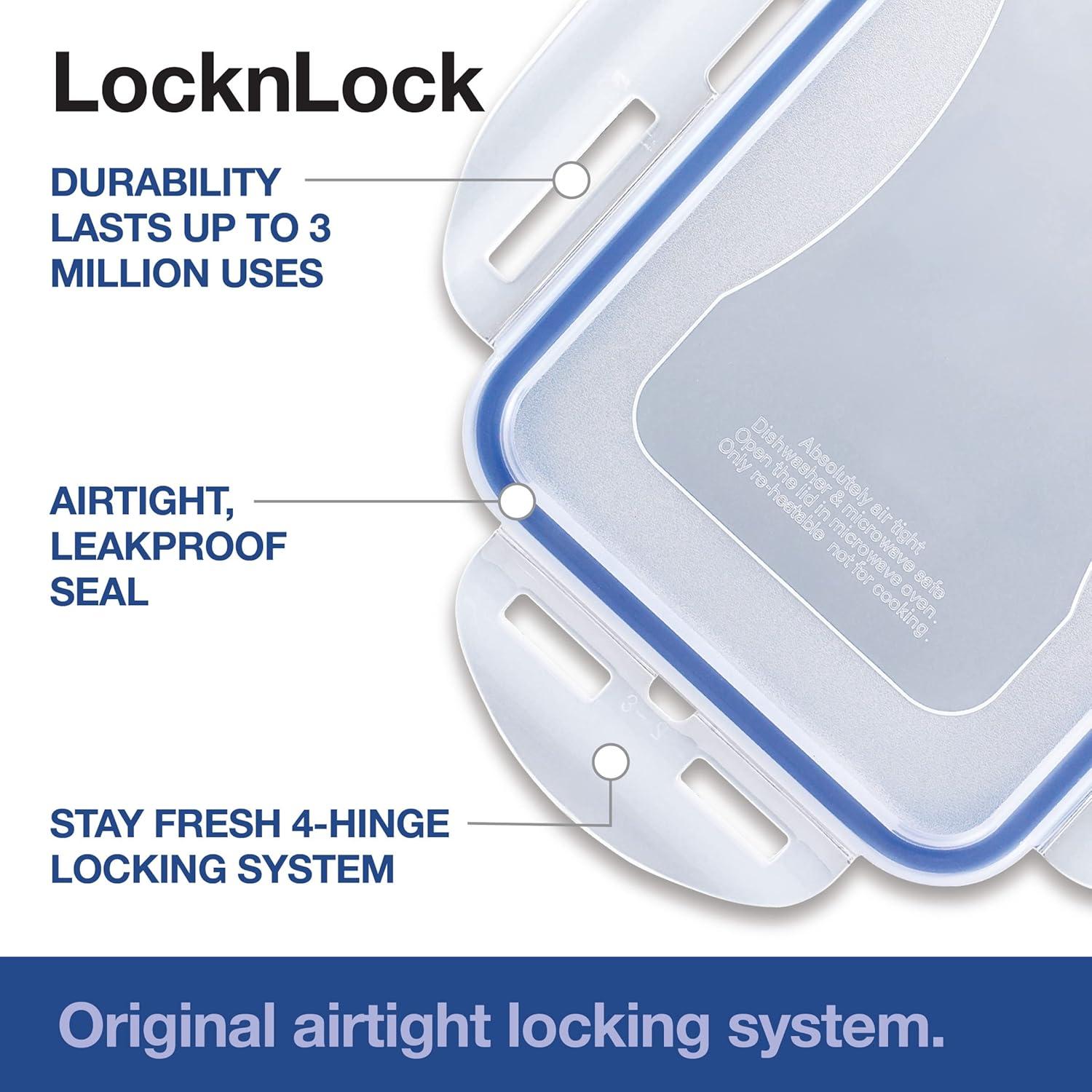 image:imageLOCK amp LOCK Easy Essentials Food Storage Bin Set for Pasta Flour SugarAirtight Container LidsBPAFreeDishwasher Safe 8 Piece Clear4 Piece Set Multi Size