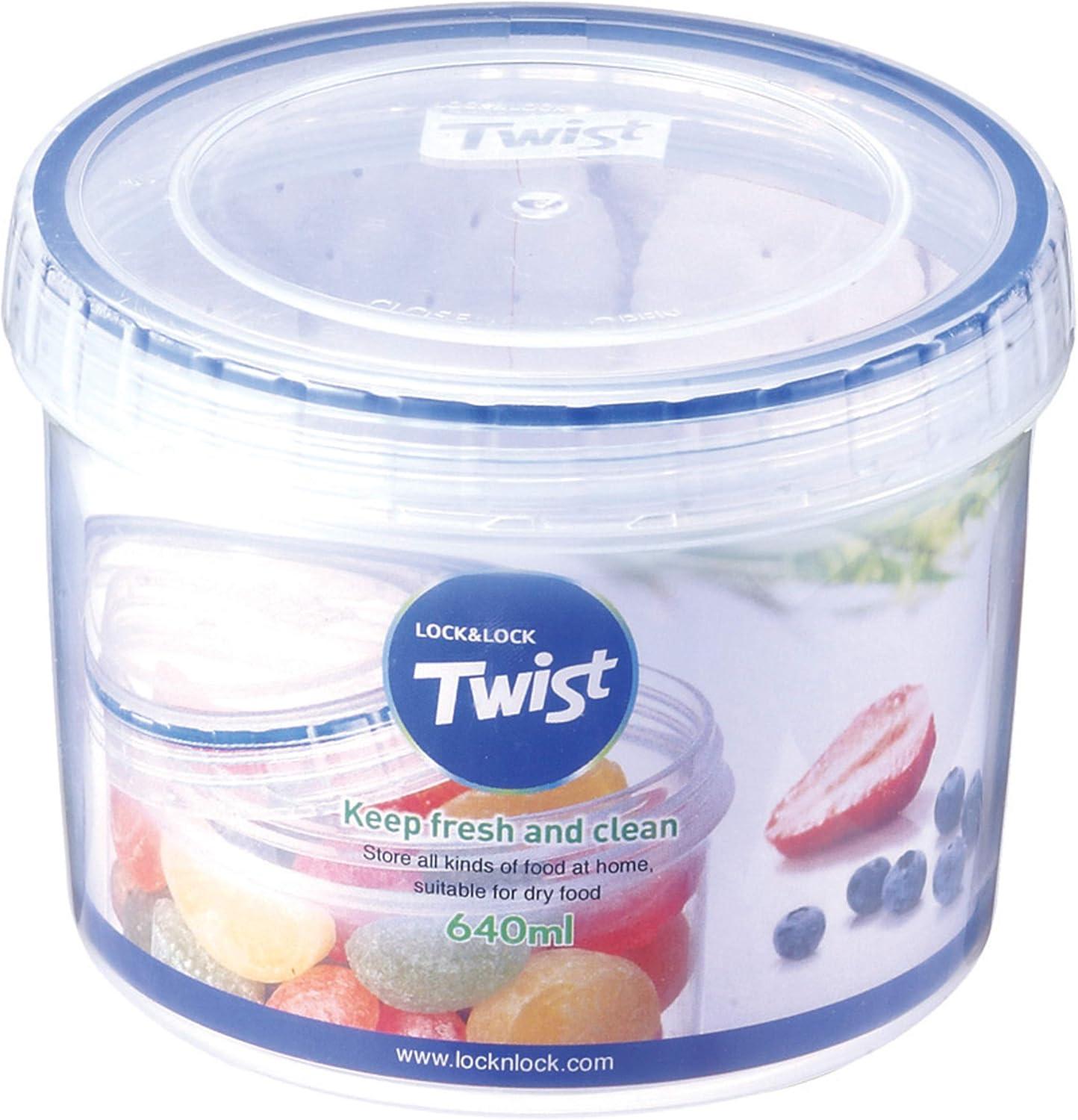 image:imageLOCK amp LOCK Easy Essentials Twist Food Storage lidsAirtight containers BPA Free Short22 ozfor Fruits Clear
