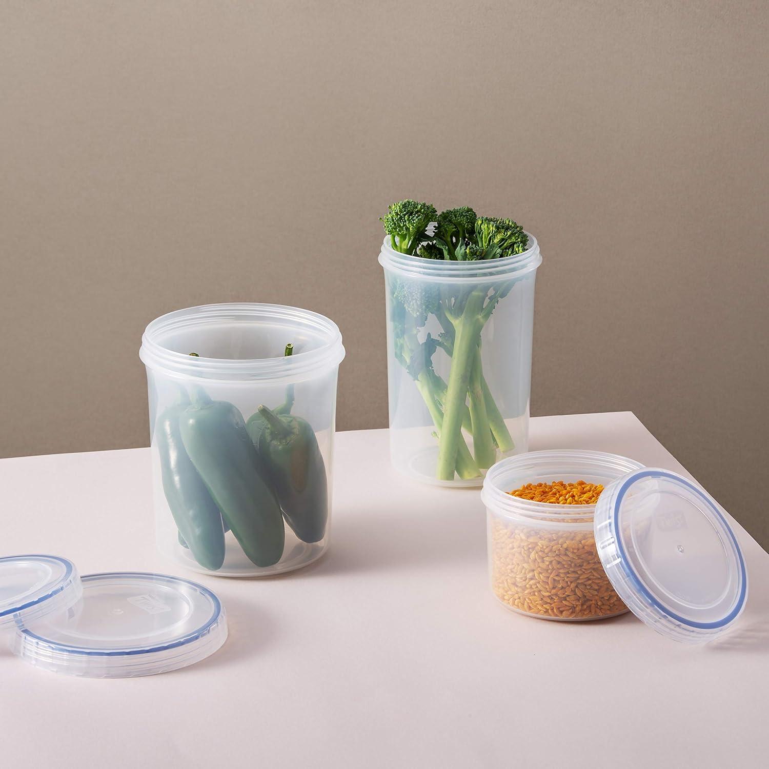 image:imageLOCK amp LOCK Easy Essentials Twist Food Storage lidsAirtight containers BPA Free Short22 ozfor Fruits Clear