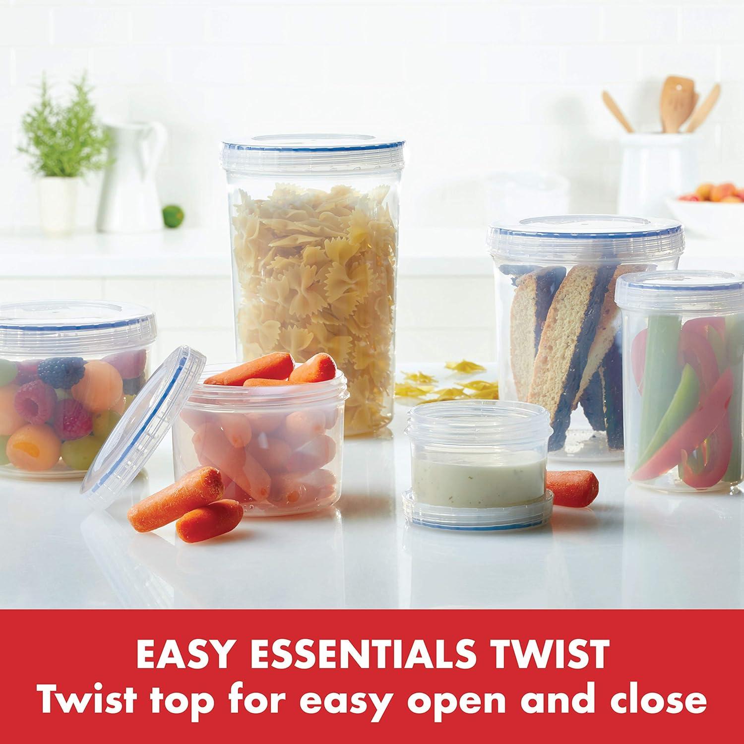 image:imageLOCK amp LOCK Easy Essentials Twist Food Storage lidsAirtight containers BPA Free Short22 ozfor Fruits Clear