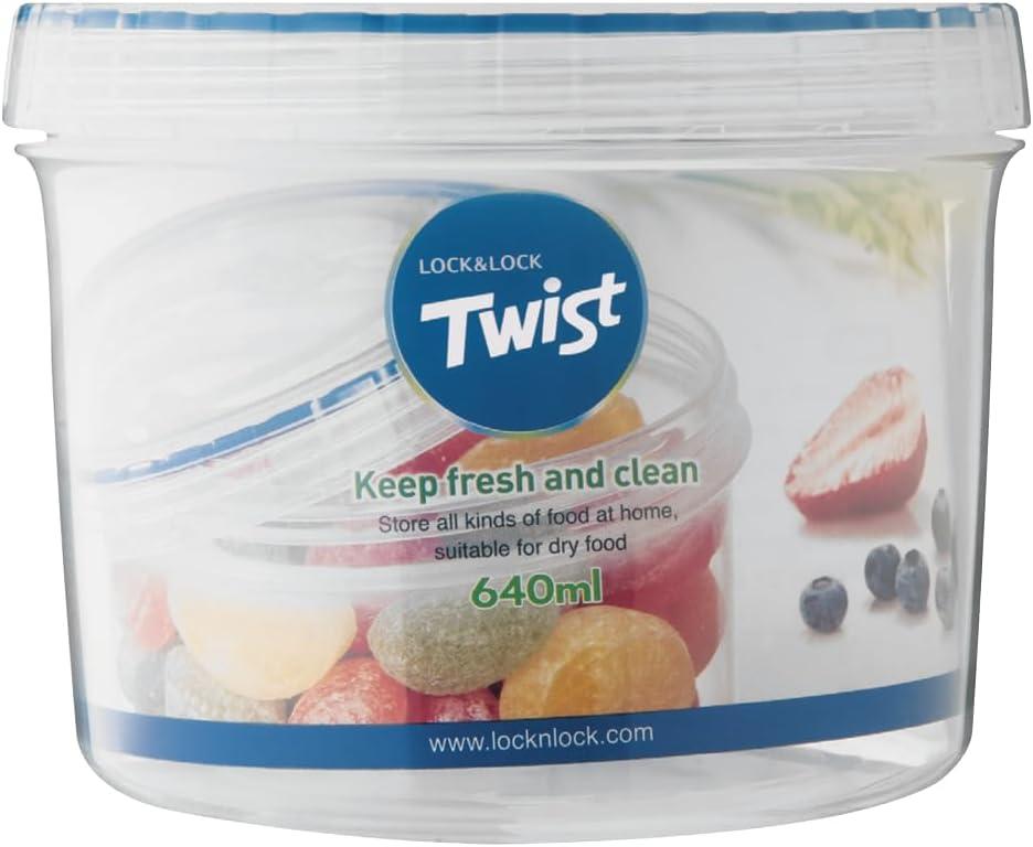 image:imageLOCK amp LOCK Easy Essentials Twist Food Storage lidsAirtight containers BPA Free Short22 ozfor Fruits Clear