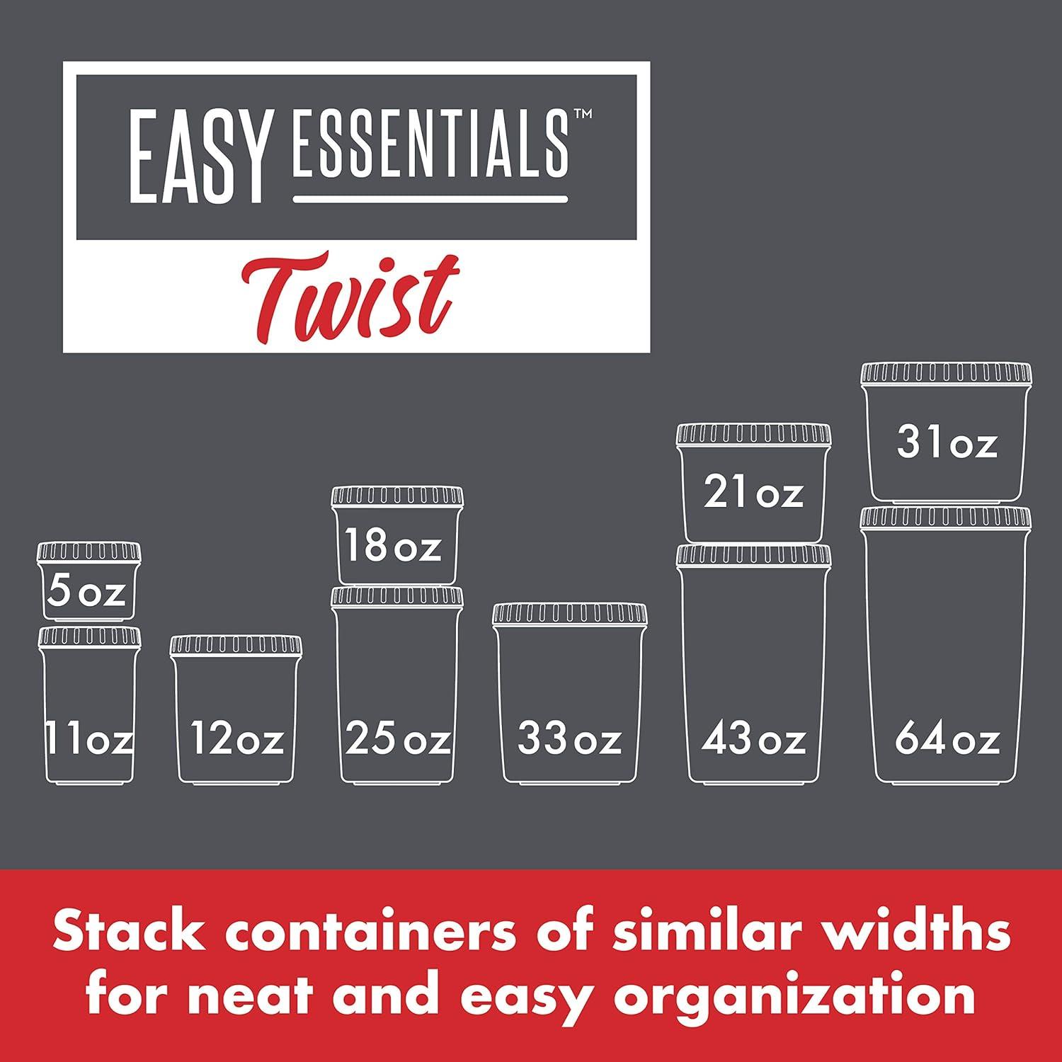 image:imageLOCK amp LOCK Easy Essentials Twist Food Storage lidsAirtight containers BPA Free Short22 ozfor Fruits Clear