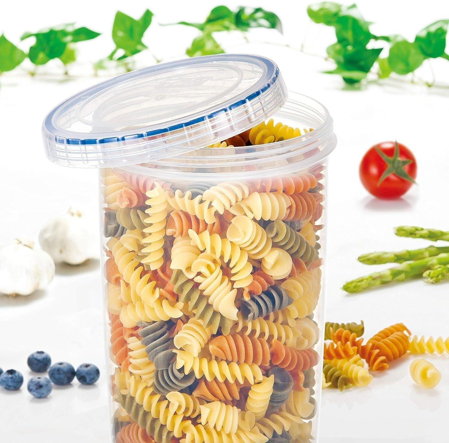 image:imageLOCK amp LOCK Easy Essentials Twist Food Storage lidsAirtight containers BPA Free Tall44 ozfor Pasta Clear44 Ounce Pack of 2