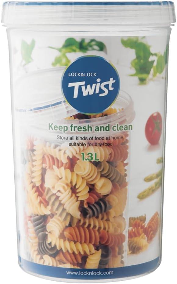 image:imageLOCK amp LOCK Easy Essentials Twist Food Storage lidsAirtight containers BPA Free Tall44 ozfor Pasta Clear44 Ounce Pack of 4