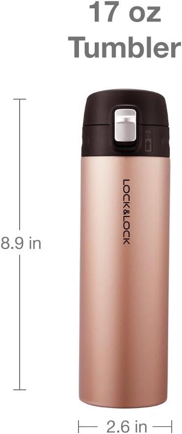 image:imageLOCK amp LOCK Feather Light Stainless Steel Vacuum Insulated Thermal Travel Mug 17 oz Ruby RedSapphire Blue
