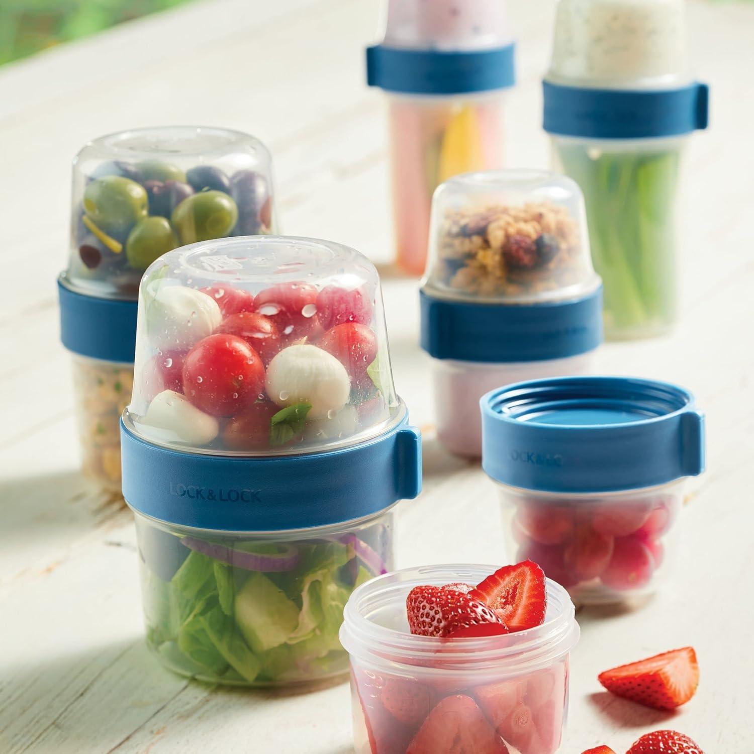 image:imageLOCK amp LOCK LocknLock Easy Essentials Twist Two Way Container Food Storage Bin BPAFreeDishwasher Safe 12Piece Set Clear12Piece Set Mixed Sizes Pack of 1