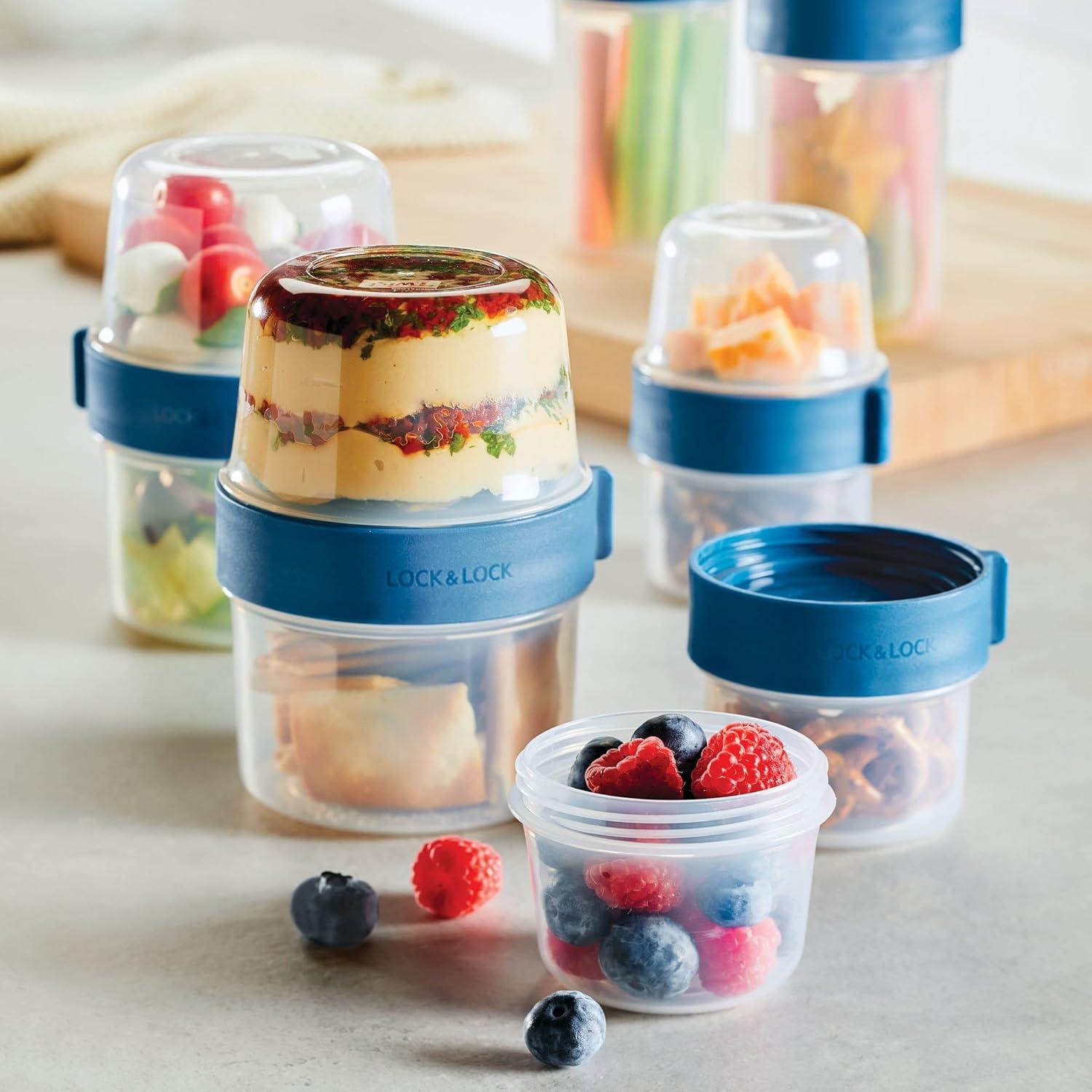 image:imageLOCK amp LOCK LocknLock Easy Essentials Twist Two Way Container Food Storage Bin BPAFreeDishwasher Safe 12Piece Set Clear12Piece Set Mixed Sizes Pack of 1