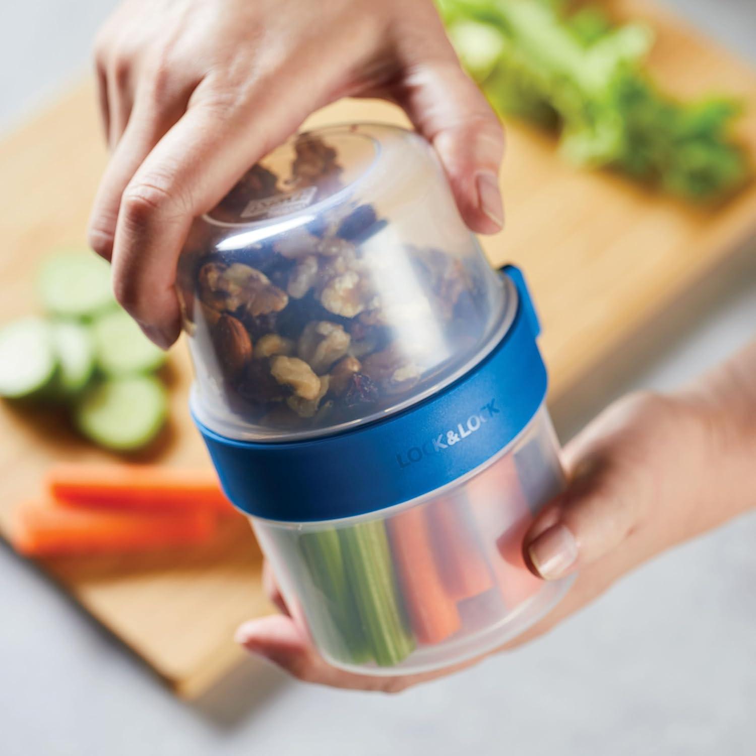 image:imageLOCK amp LOCK LocknLock Easy Essentials Twist Two Way Container Food Storage Bin BPAFreeDishwasher Safe 12Piece Set Clear12Piece Set Pack of 4