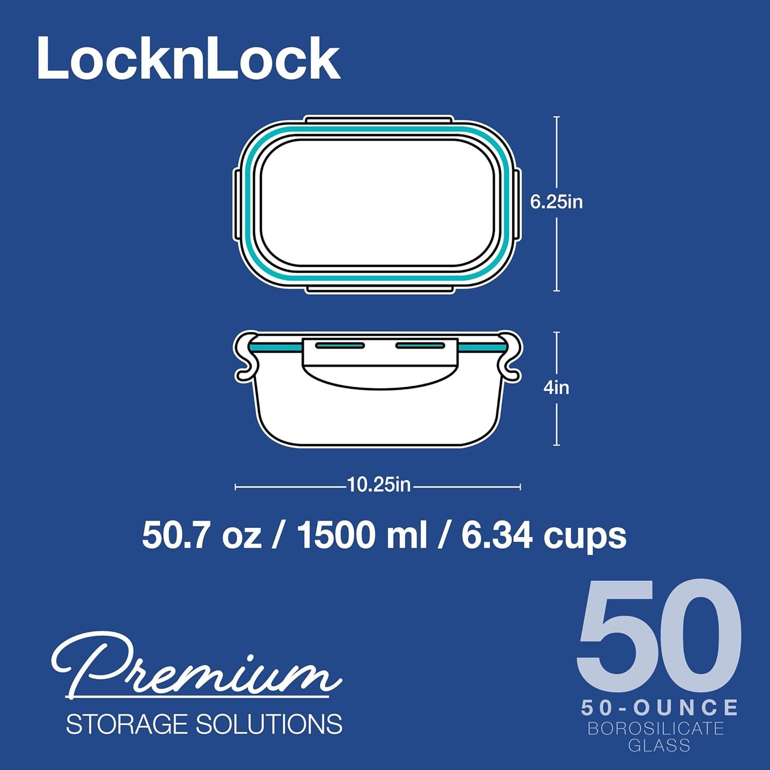 image:imageLOCK amp LOCK LocknLock Purely Better Glass Round Pie Baking DishFood Storage Container with Lid 95 Inch ClearLoaf Pan