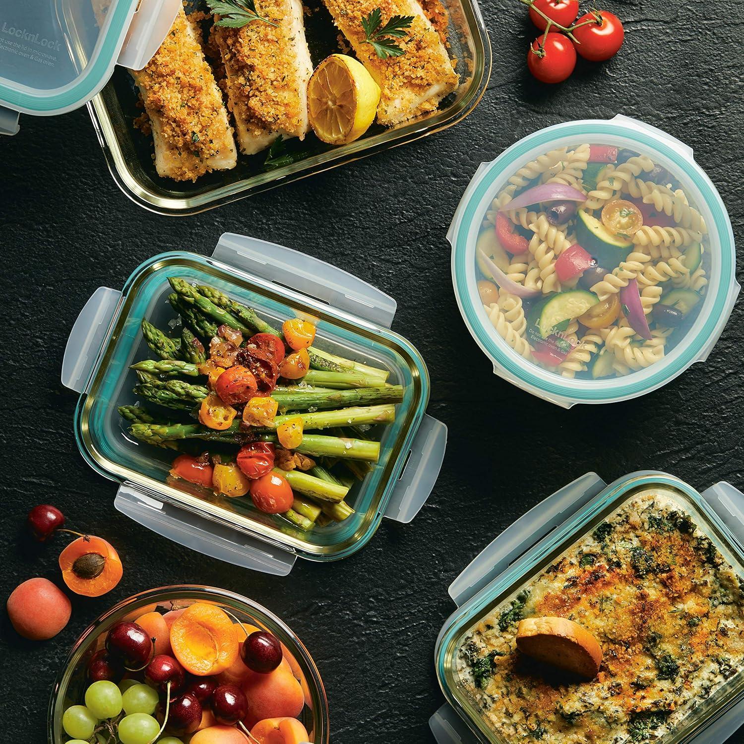 image:imageLOCK amp LOCK Purely Better Glass Food Storage Container Set 10 Piece Clear10 Piece