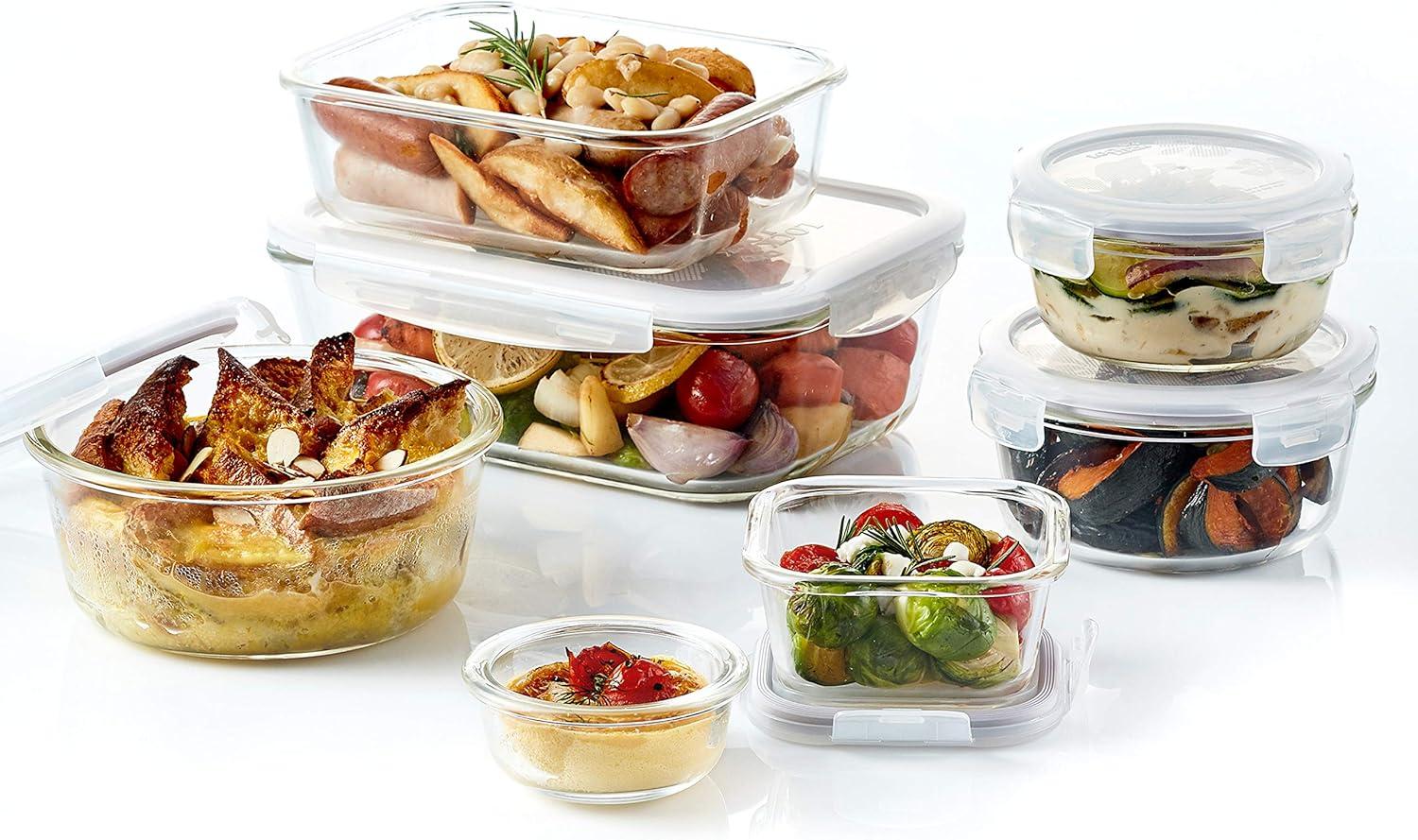 image:imageLOCK amp LOCK Purely Better Glass Food Storage Container Set 10 Piece Clear6 Piece