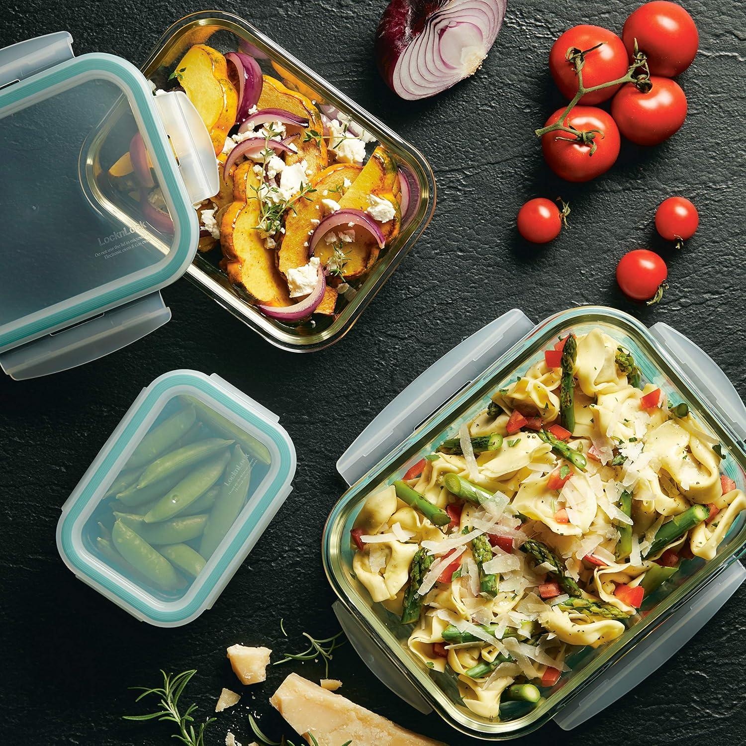 image:imageLOCK amp LOCK Purely Better Glass Food Storage Container Set 10 Piece Clear6 Piece