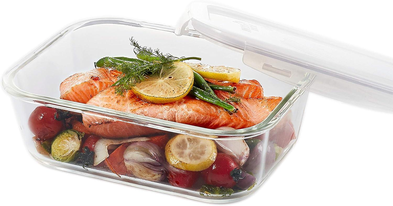 image:imageLOCK amp LOCK Purely Better Glass Food Storage Container Set 10 Piece Clear6 Piece