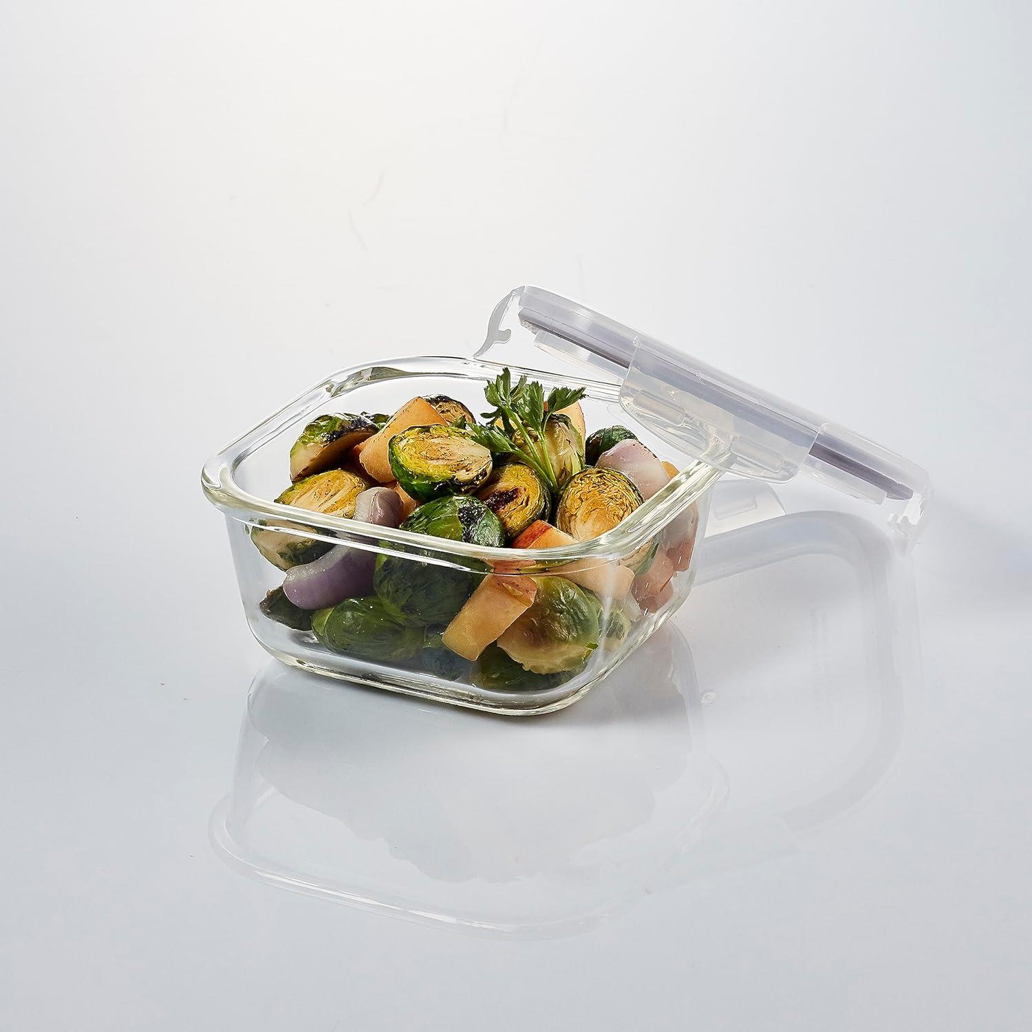 image:imageLOCK amp LOCK Purely Better Glass Food Storage Container with Lid 211cup Clear