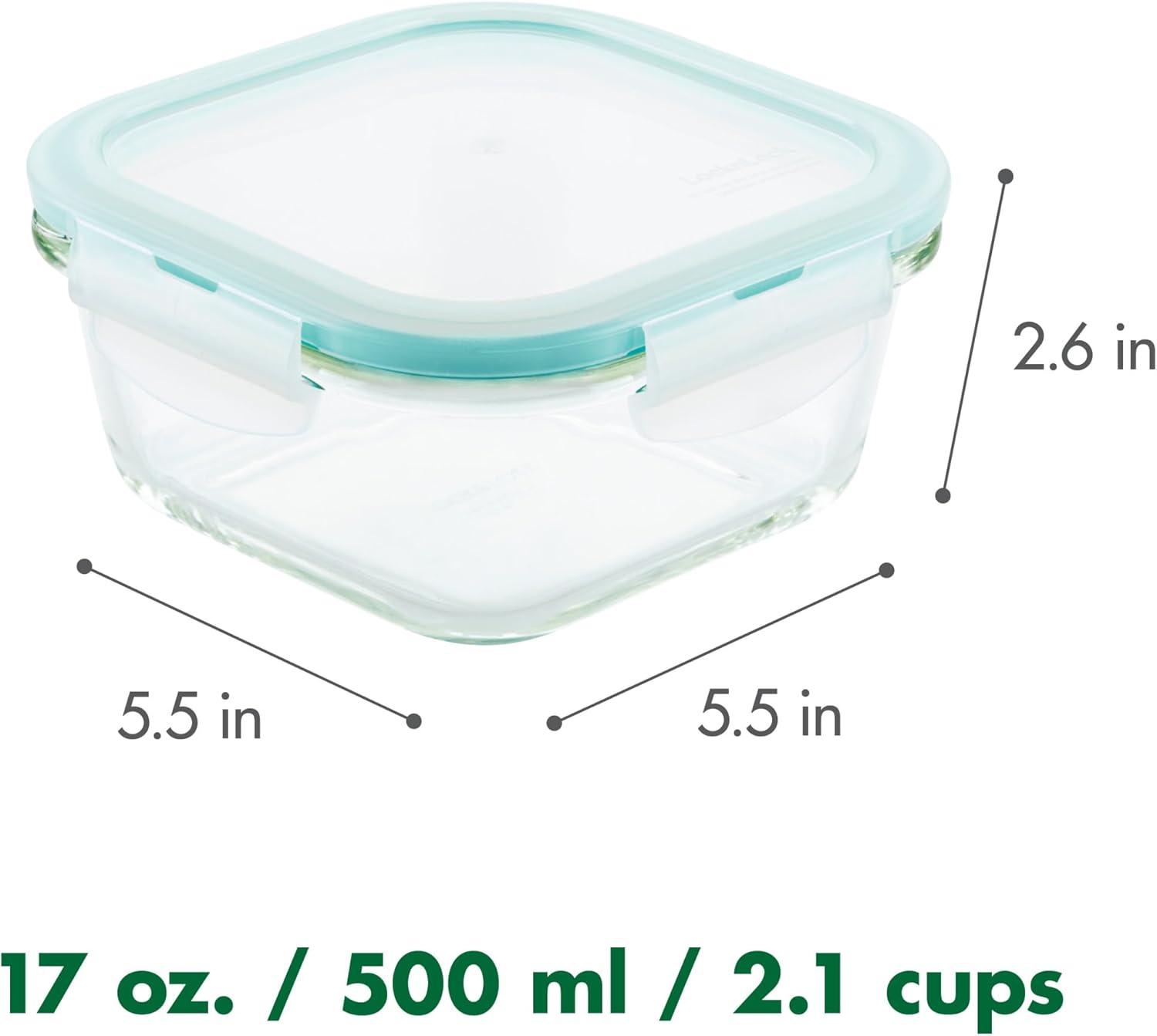 image:imageLOCK amp LOCK Purely Better Glass Food Storage Container with Lid 211cup Clear