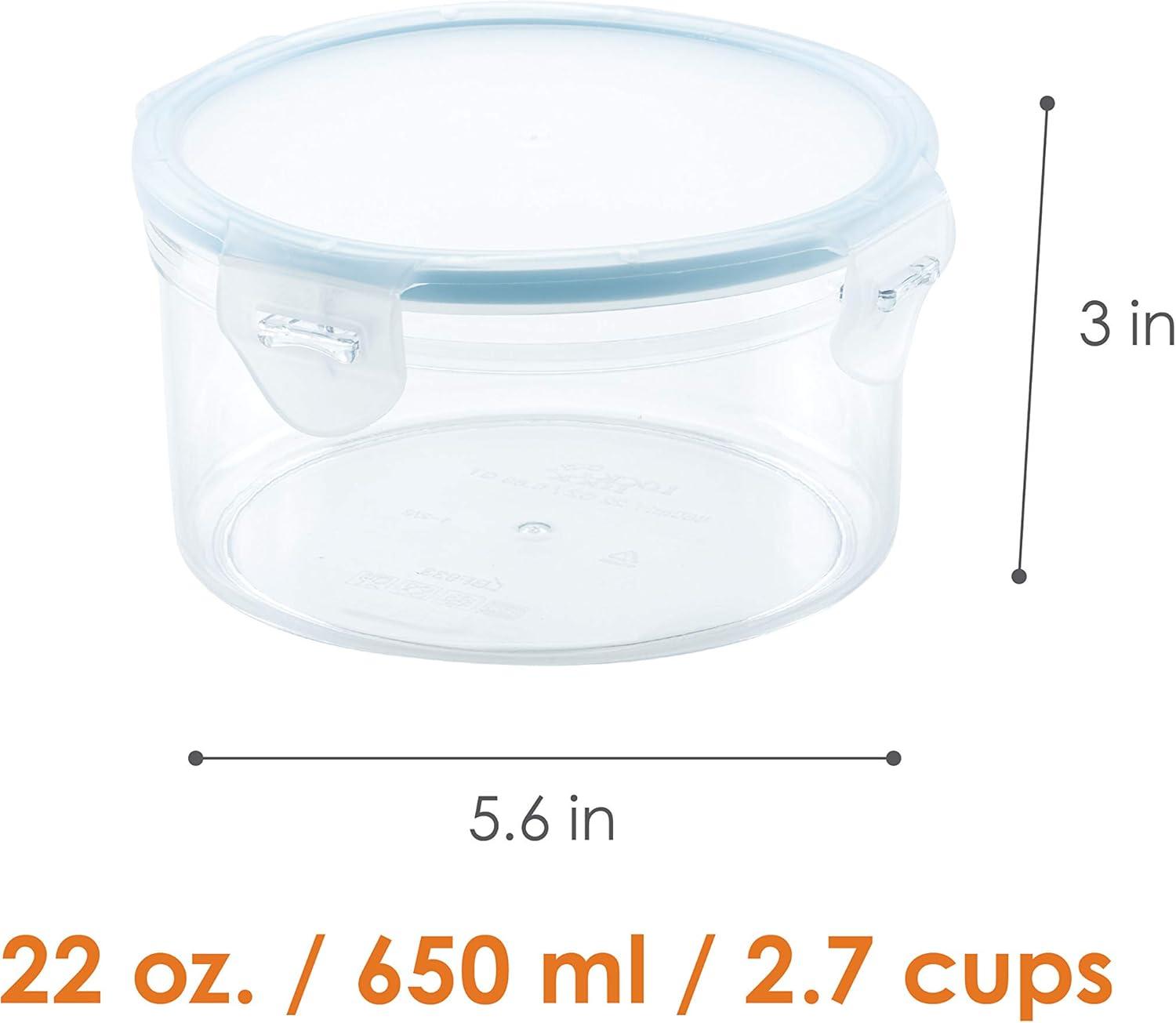 image:imageLOCK amp LOCK Purely Better Tritan ContainerRectangle Food Storage Bin 37 Ounce ClearRound
