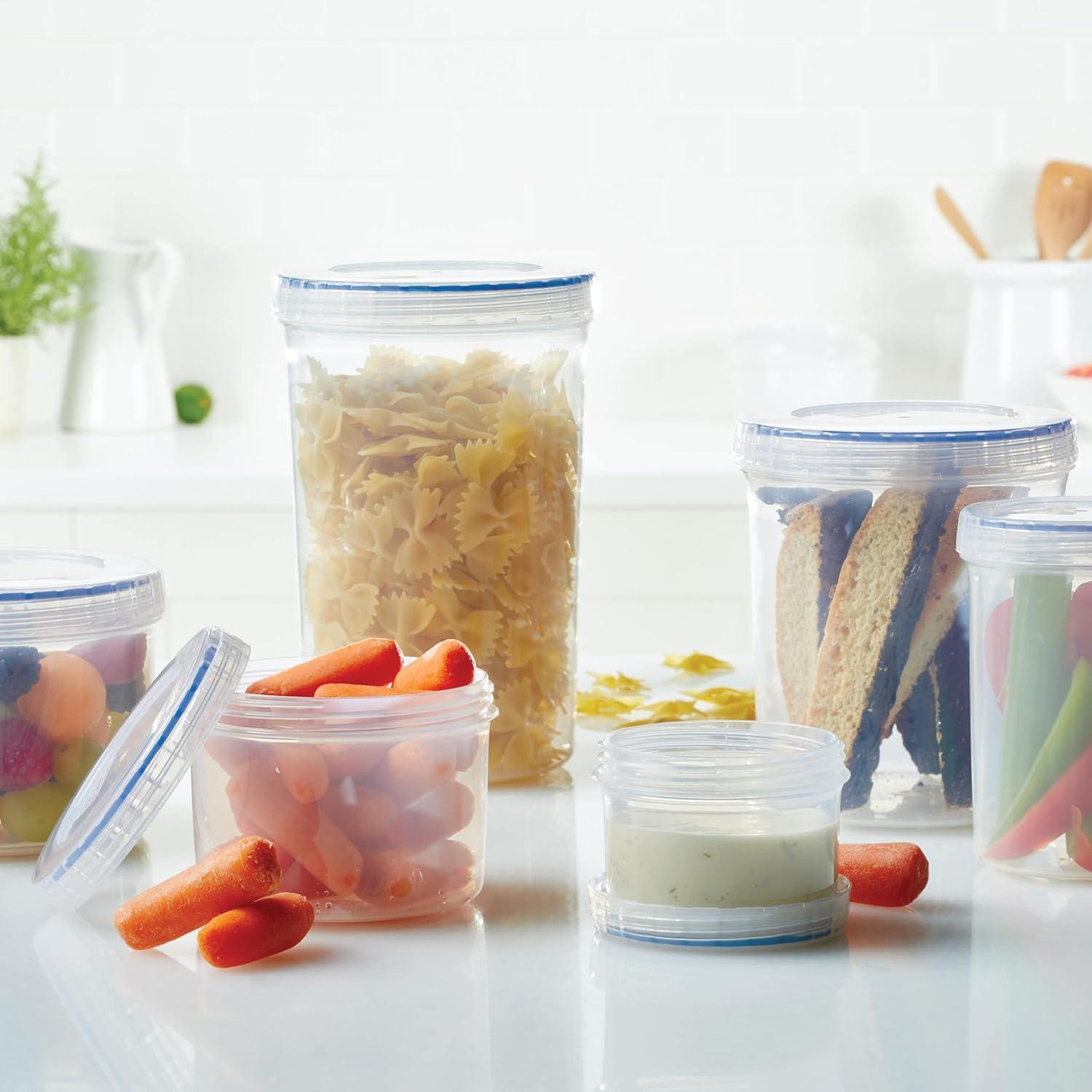 image:imageLock amp Lock Easy Essentials Food Storage Bin SetAirtight Container LidsBPAFreeDishwasher Safe 20 Piece Clear