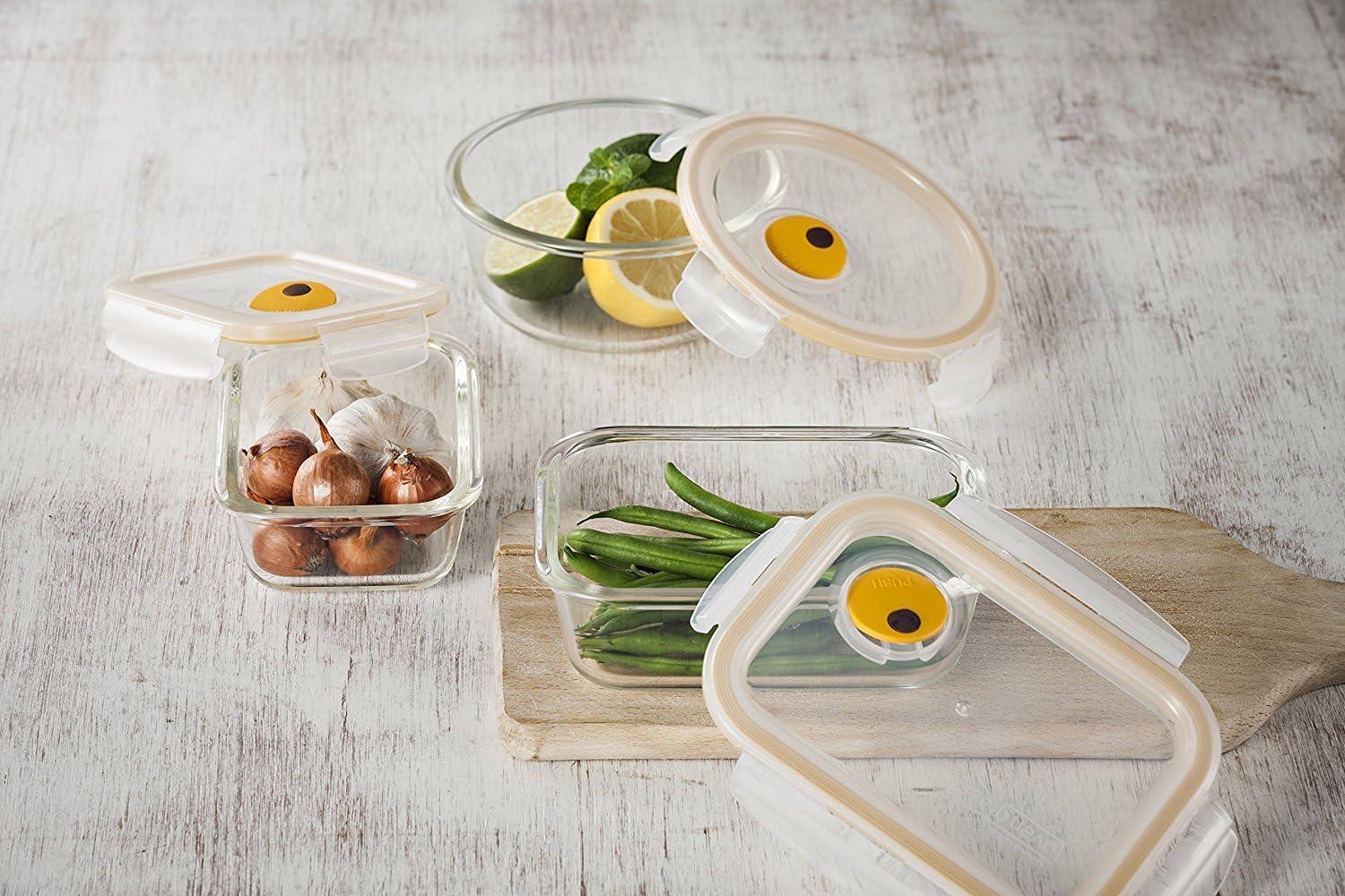 image:imageLock amp Lock Purely Better Glass Food Storage Container with Steam Vent Lid Square17 oz Color May VaryRound 3212 oz