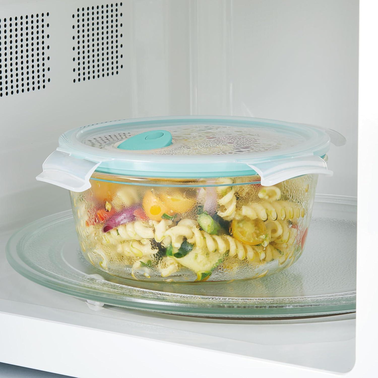 image:imageLock amp Lock Purely Better Glass Food Storage Container with Steam Vent Lid Square17 oz Color May VarySquare 22 oz