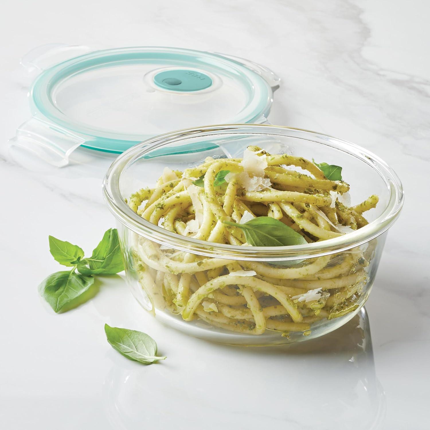 image:imageLock amp Lock Purely Better Glass Food Storage Container with Steam Vent Lid Square17 oz Color May VarySquare 22 oz